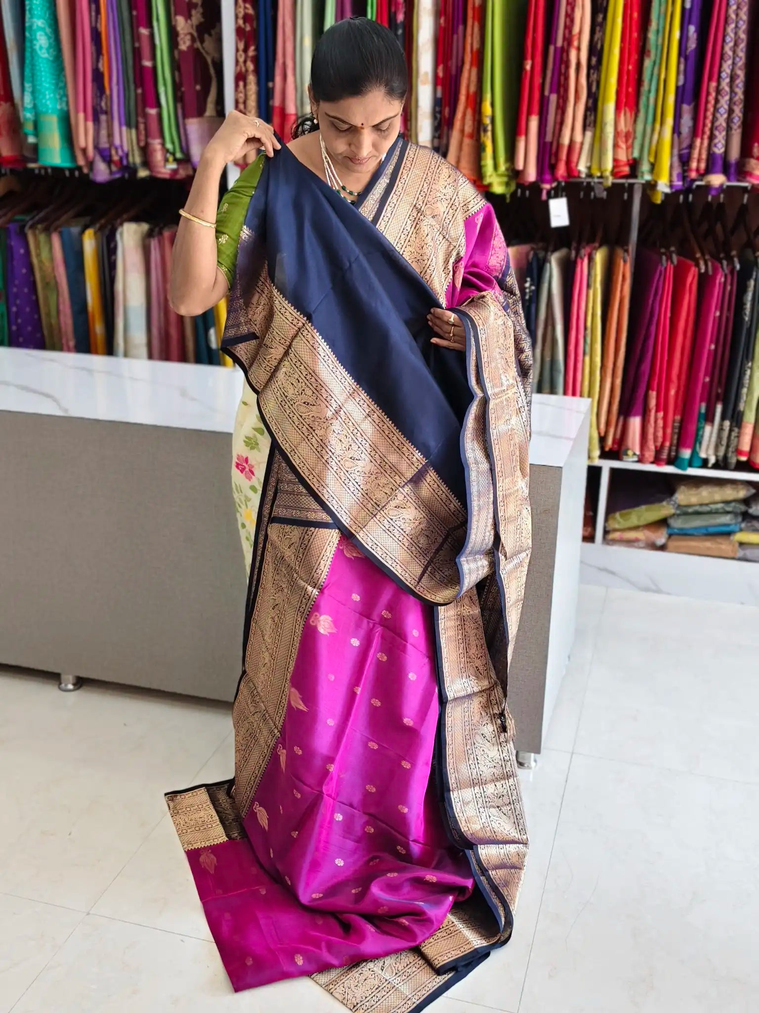 Handloom pattu with kanchi boarder