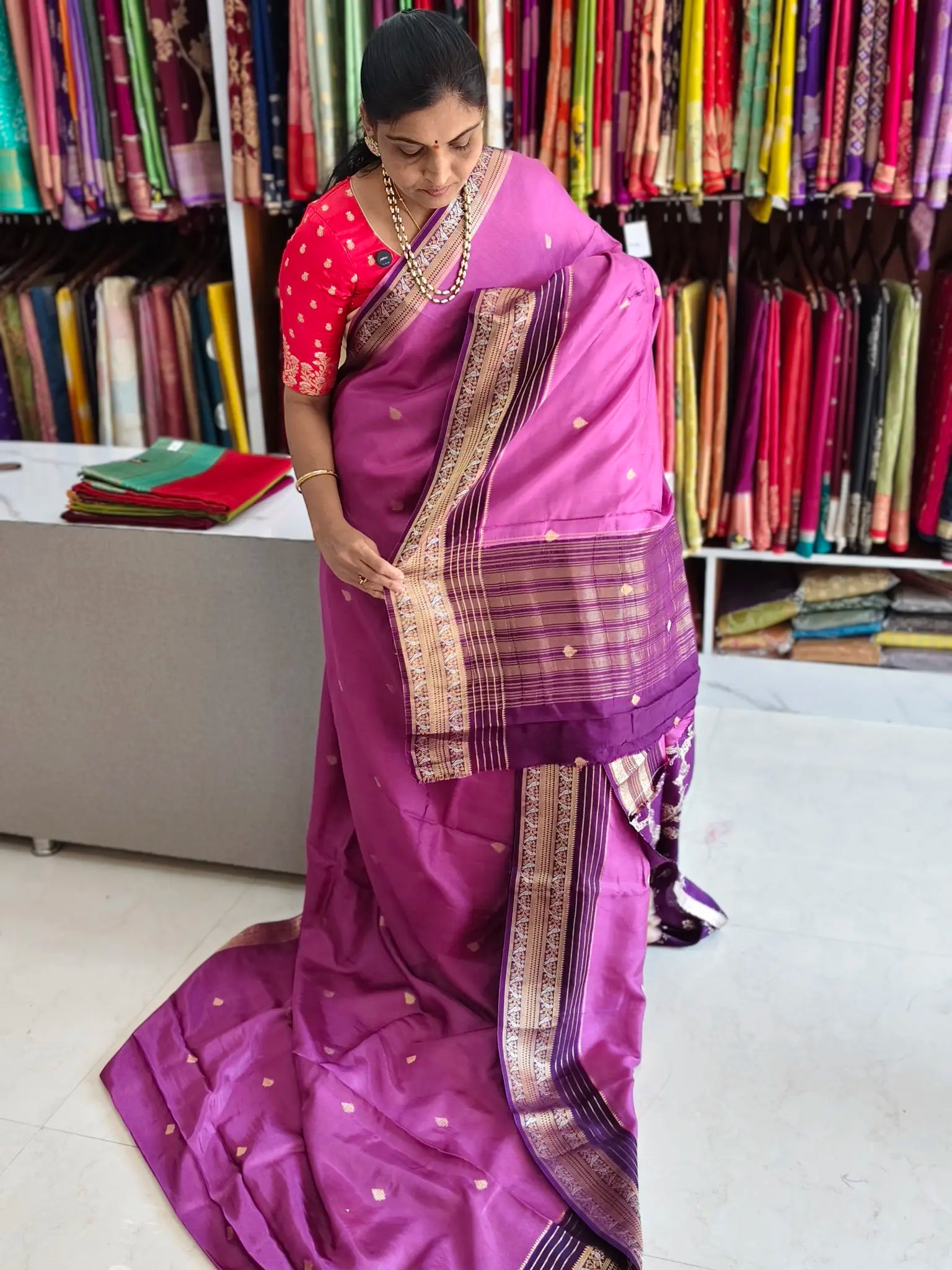 Tussar georgette saree