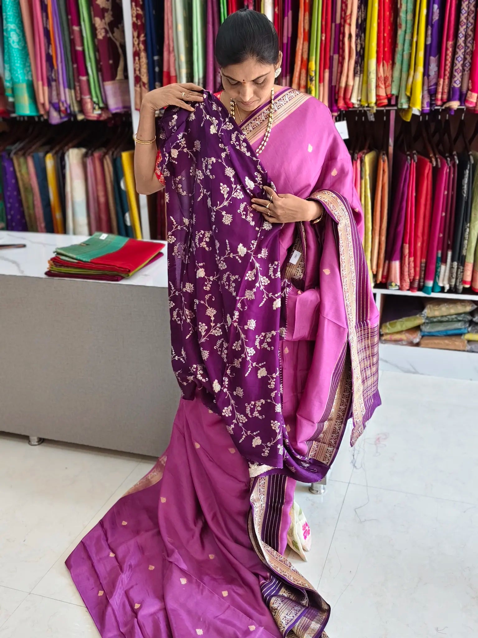 Tussar georgette saree