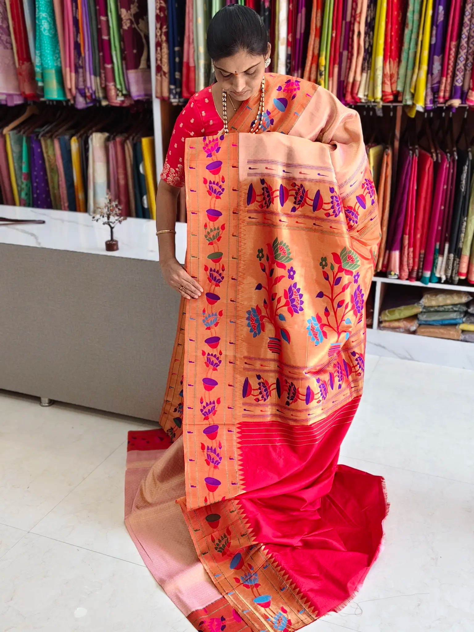 Kanchi pattu Paithani border sarees