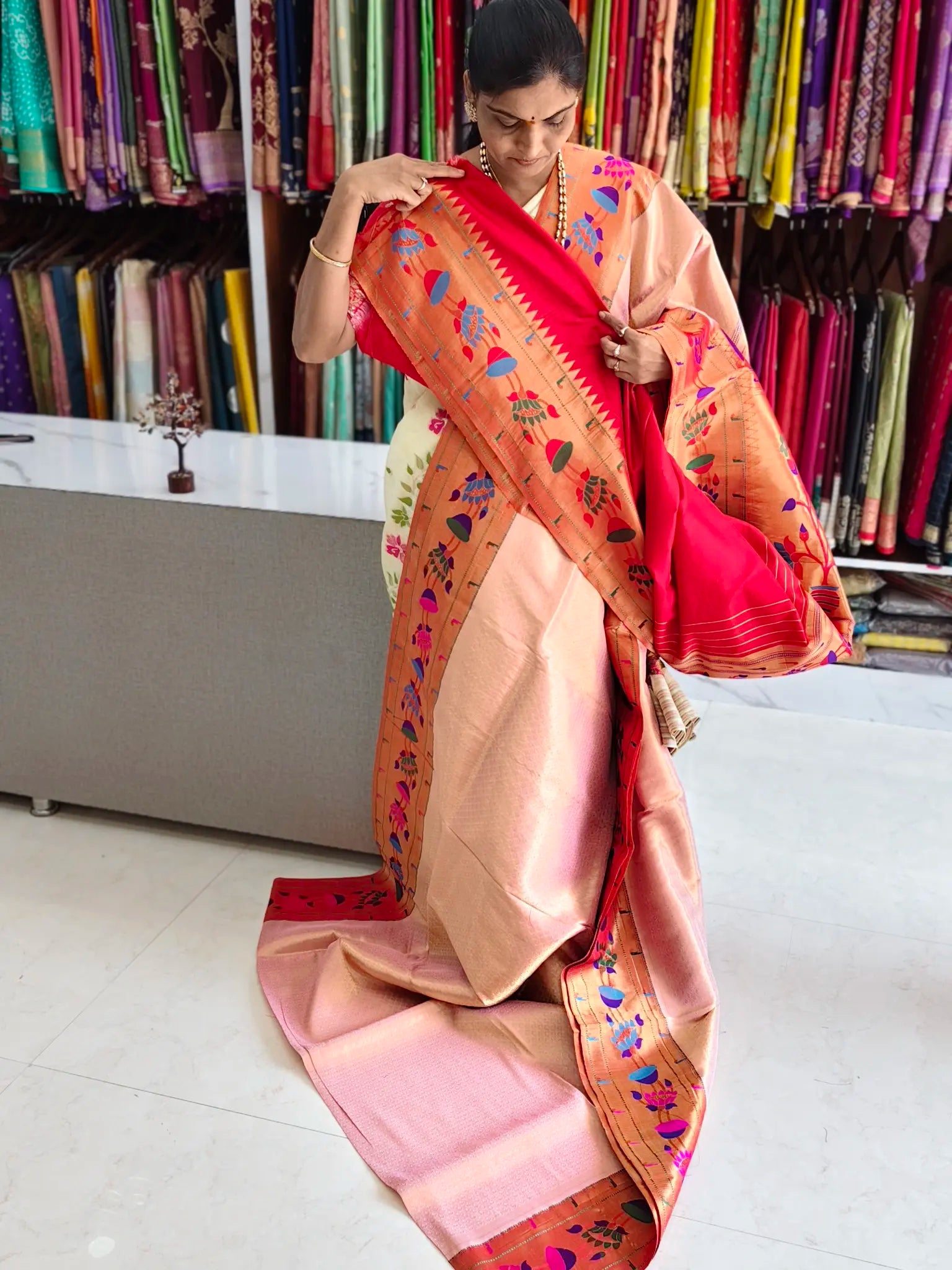Kanchi pattu Paithani border sarees