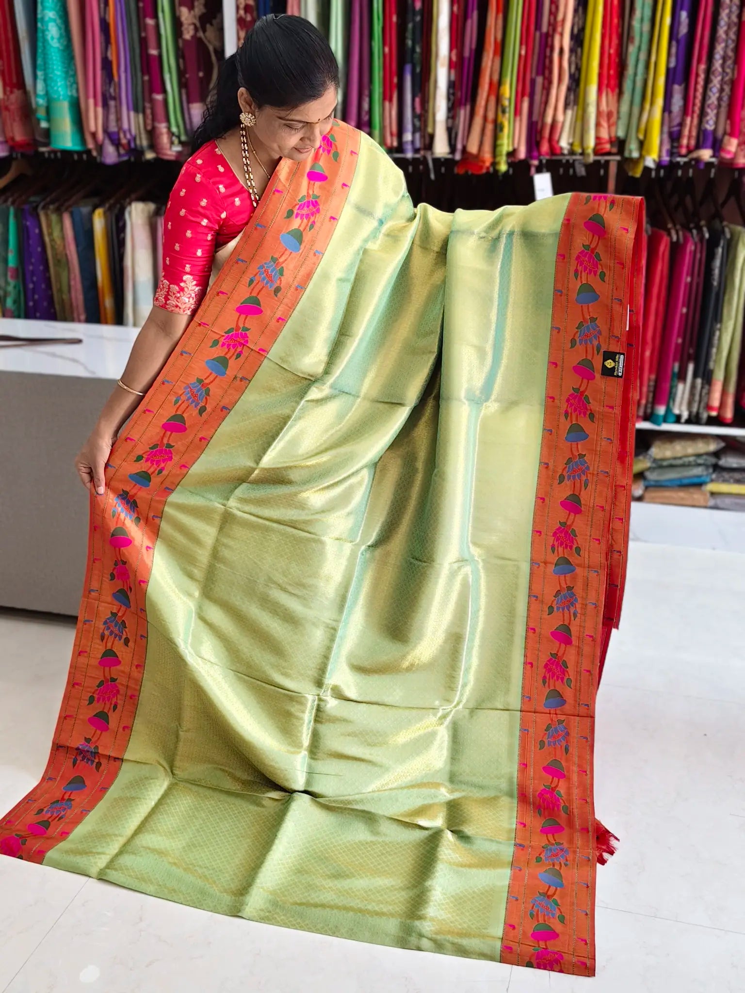 Kanchi pattu Paithani border sarees