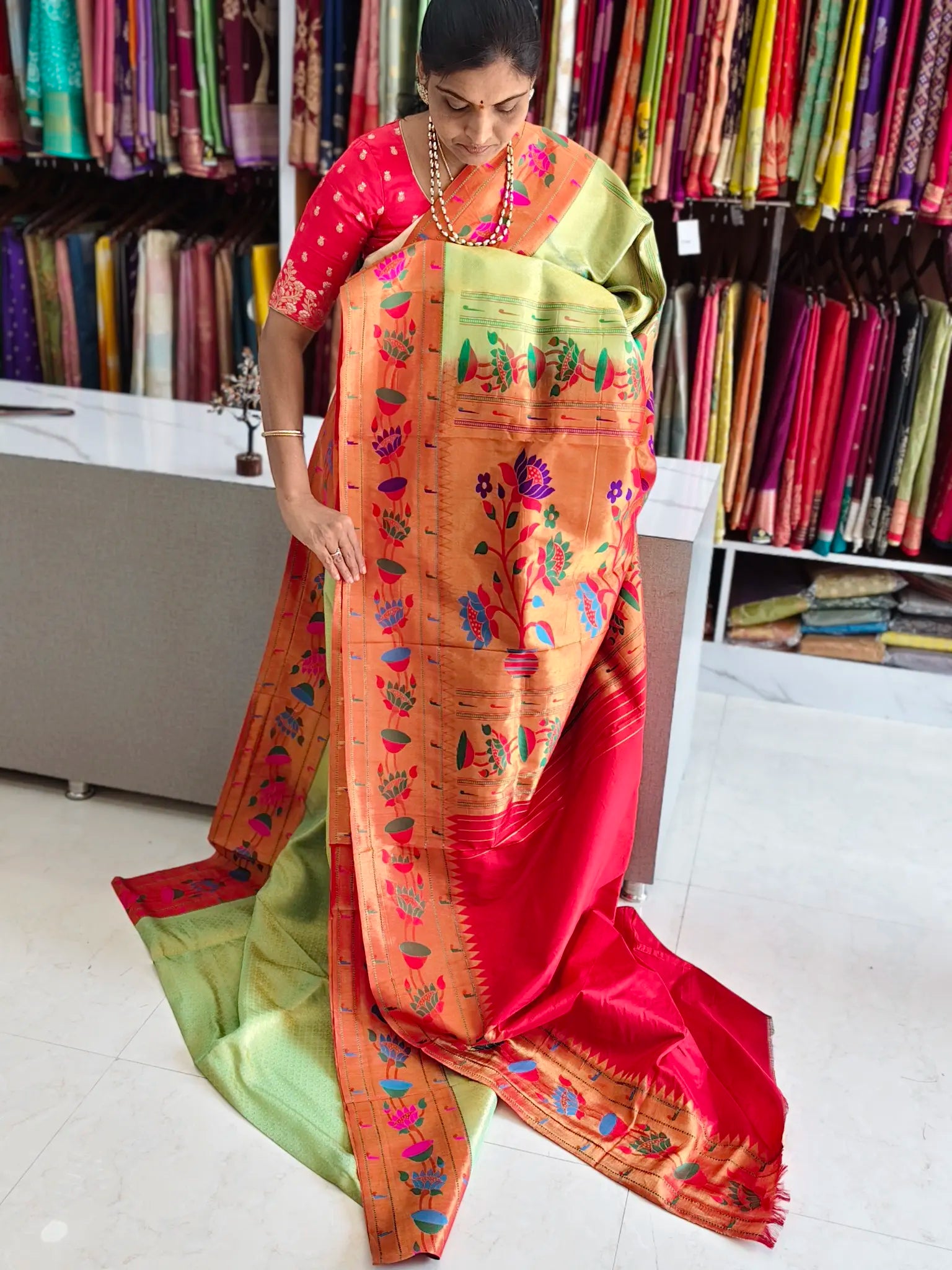 Kanchi pattu Paithani border sarees