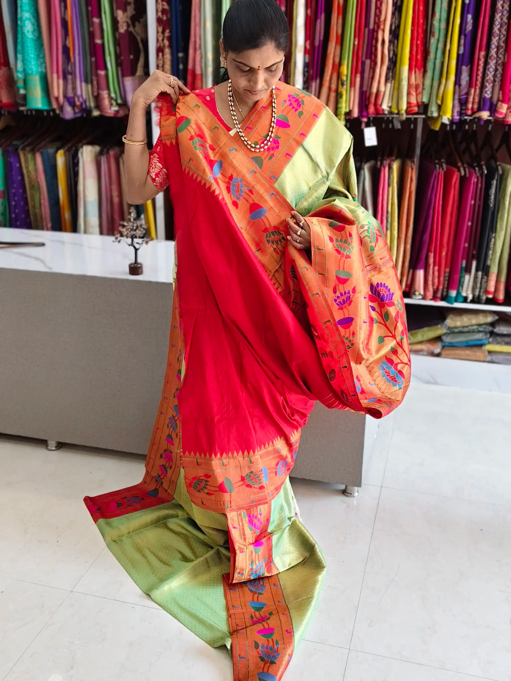 Kanchi pattu Paithani border sarees