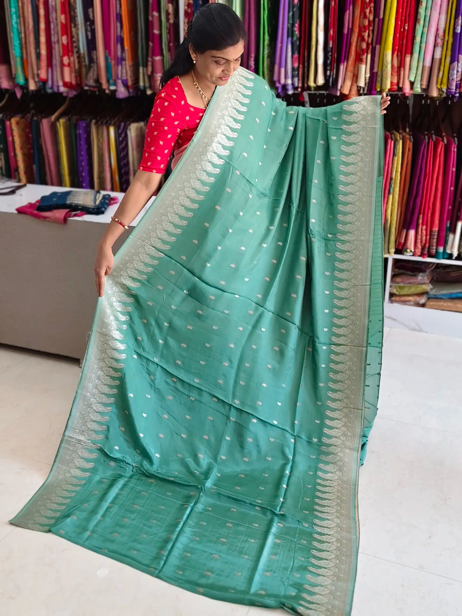 Mushru silk Mango border