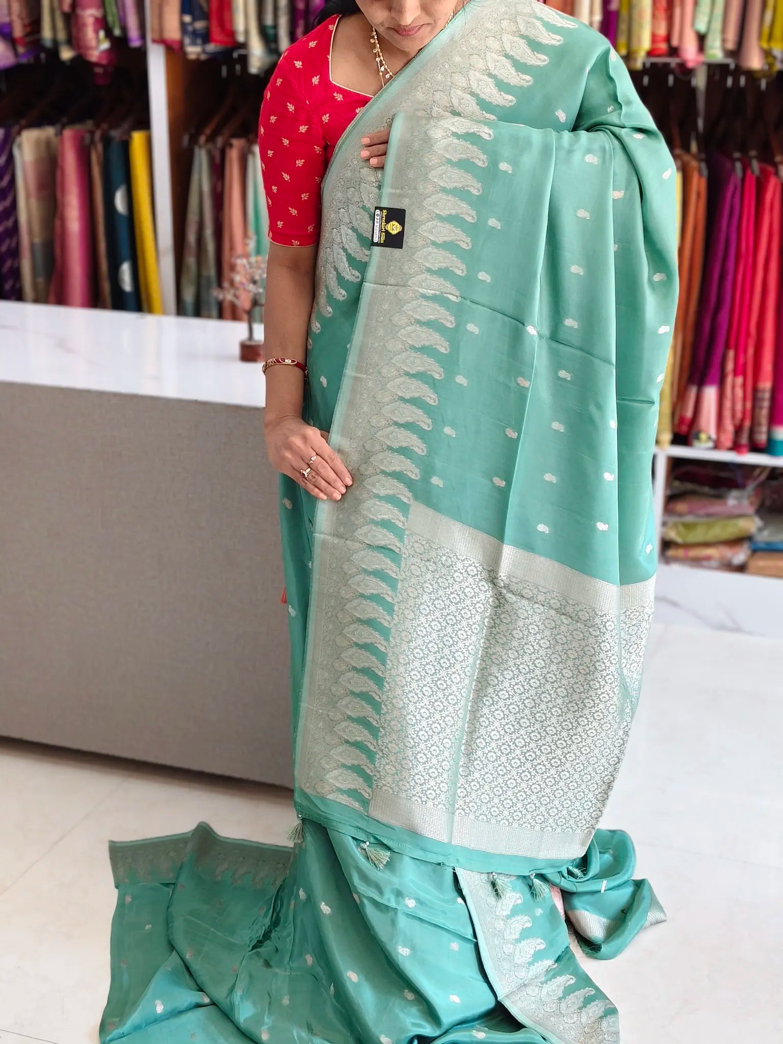 Mushru silk Mango border