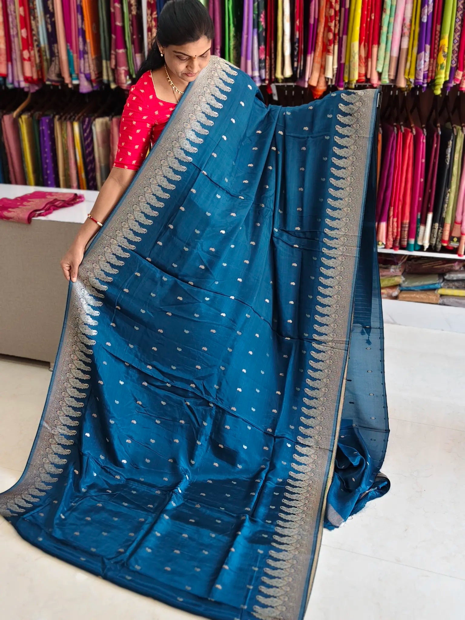 Mushru silk Mango border