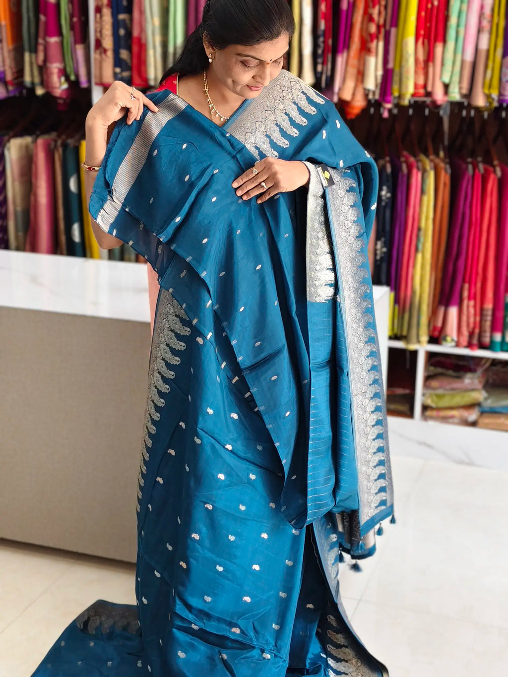 Mushru silk Mango border