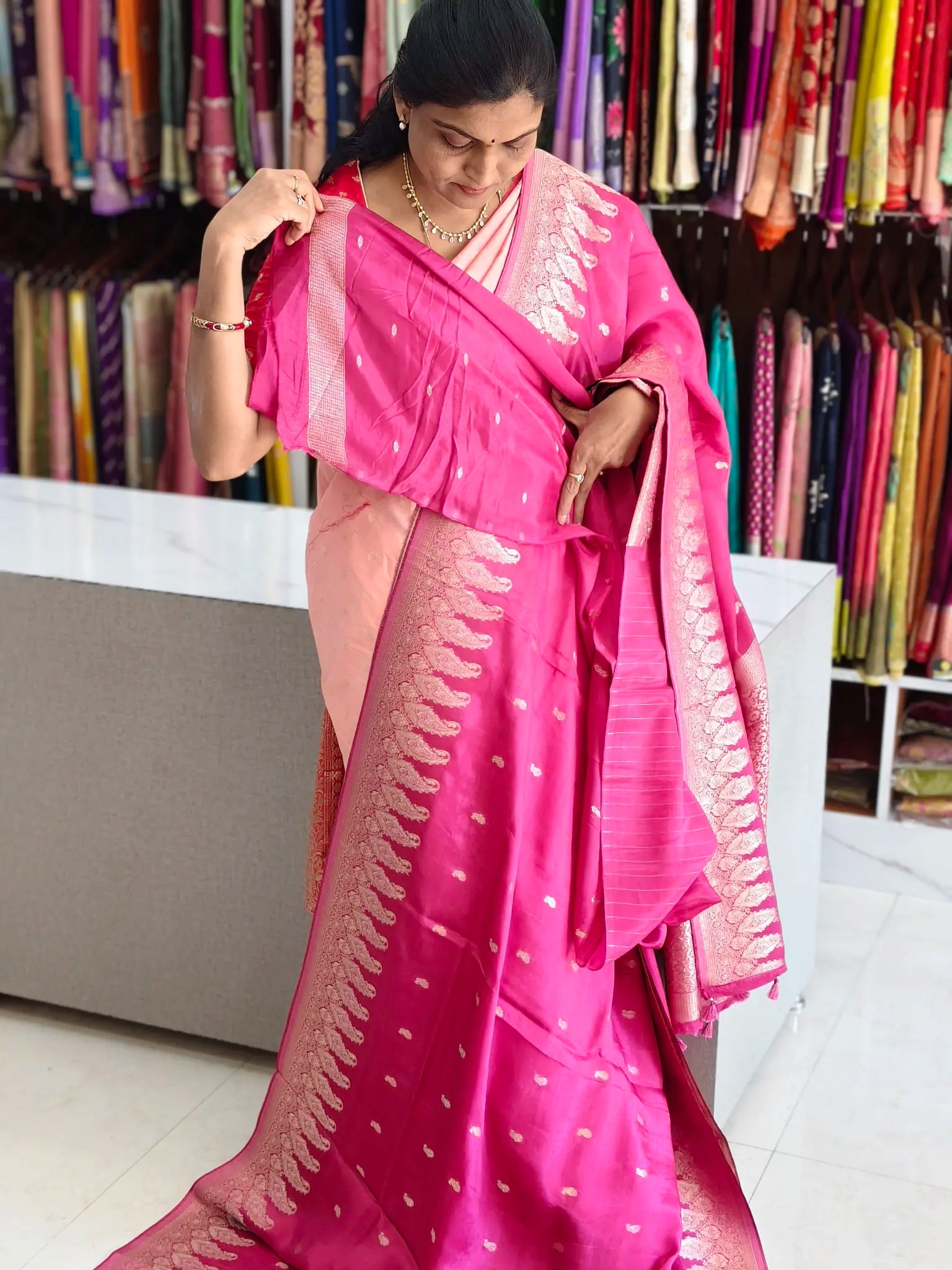 Mushru silk Mango border