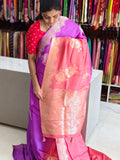 Tussar saree half & half colour
