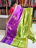 Tussar saree half & half colour