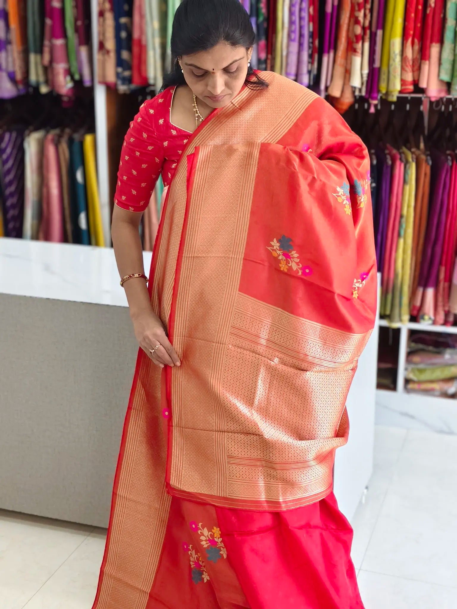 Tissue georgette saree