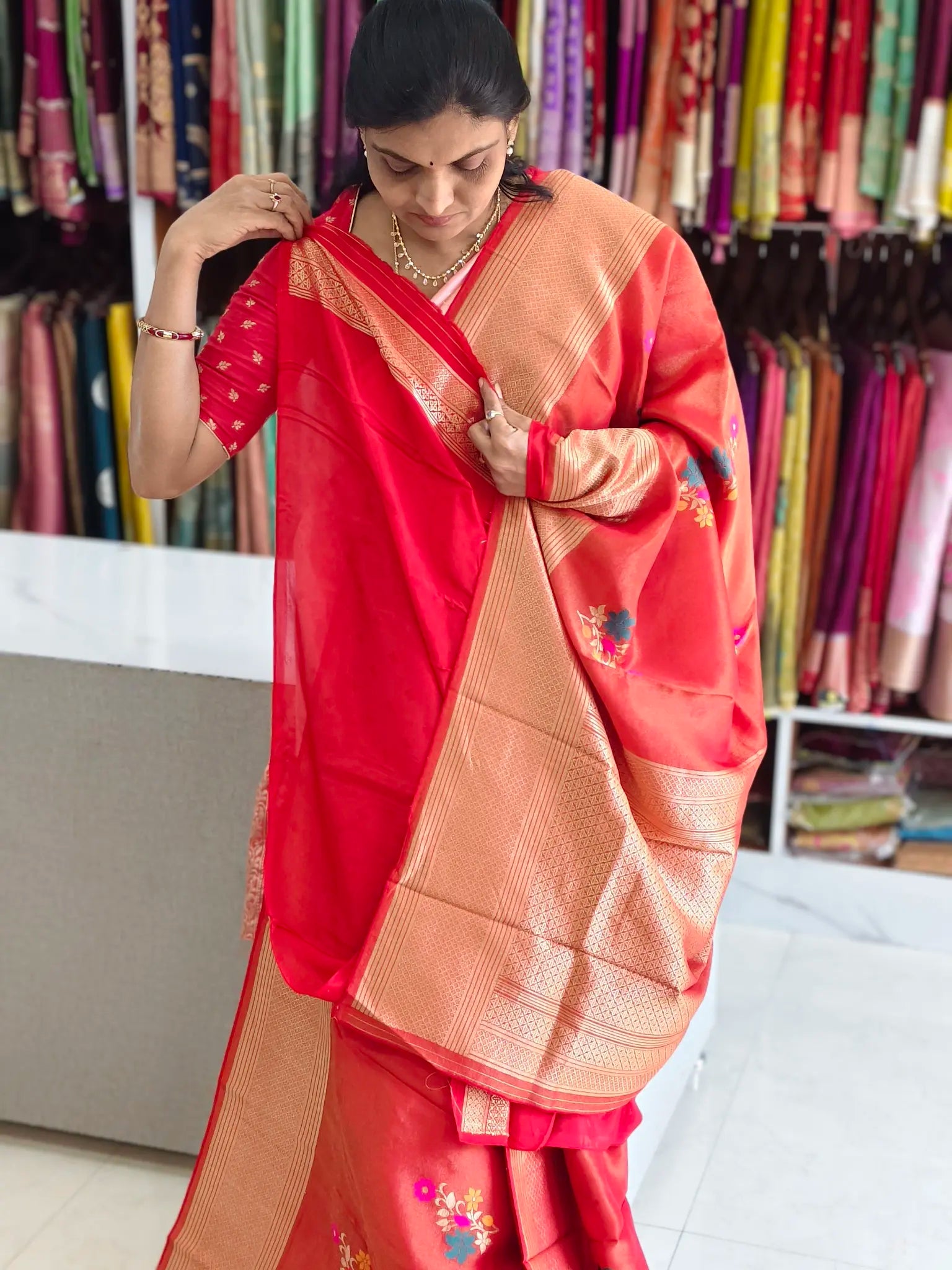 Tissue georgette saree