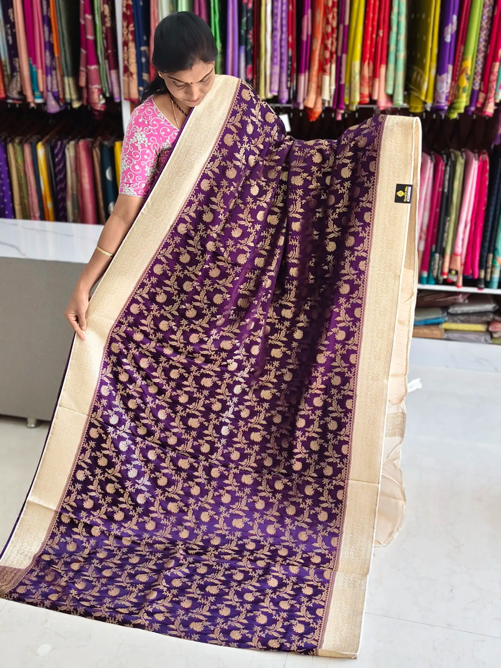 Satin Banarasi saree