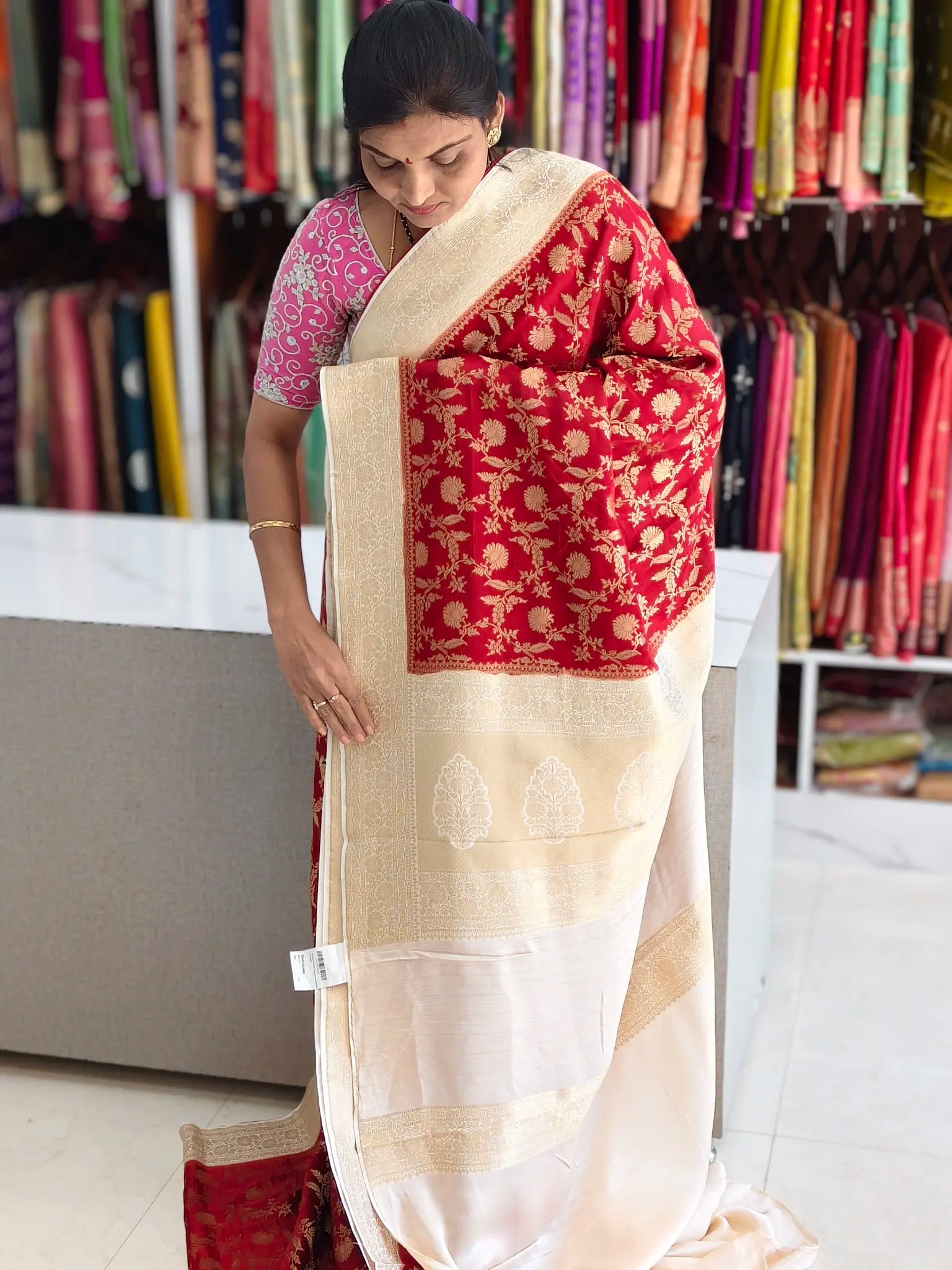 Satin Banarasi saree