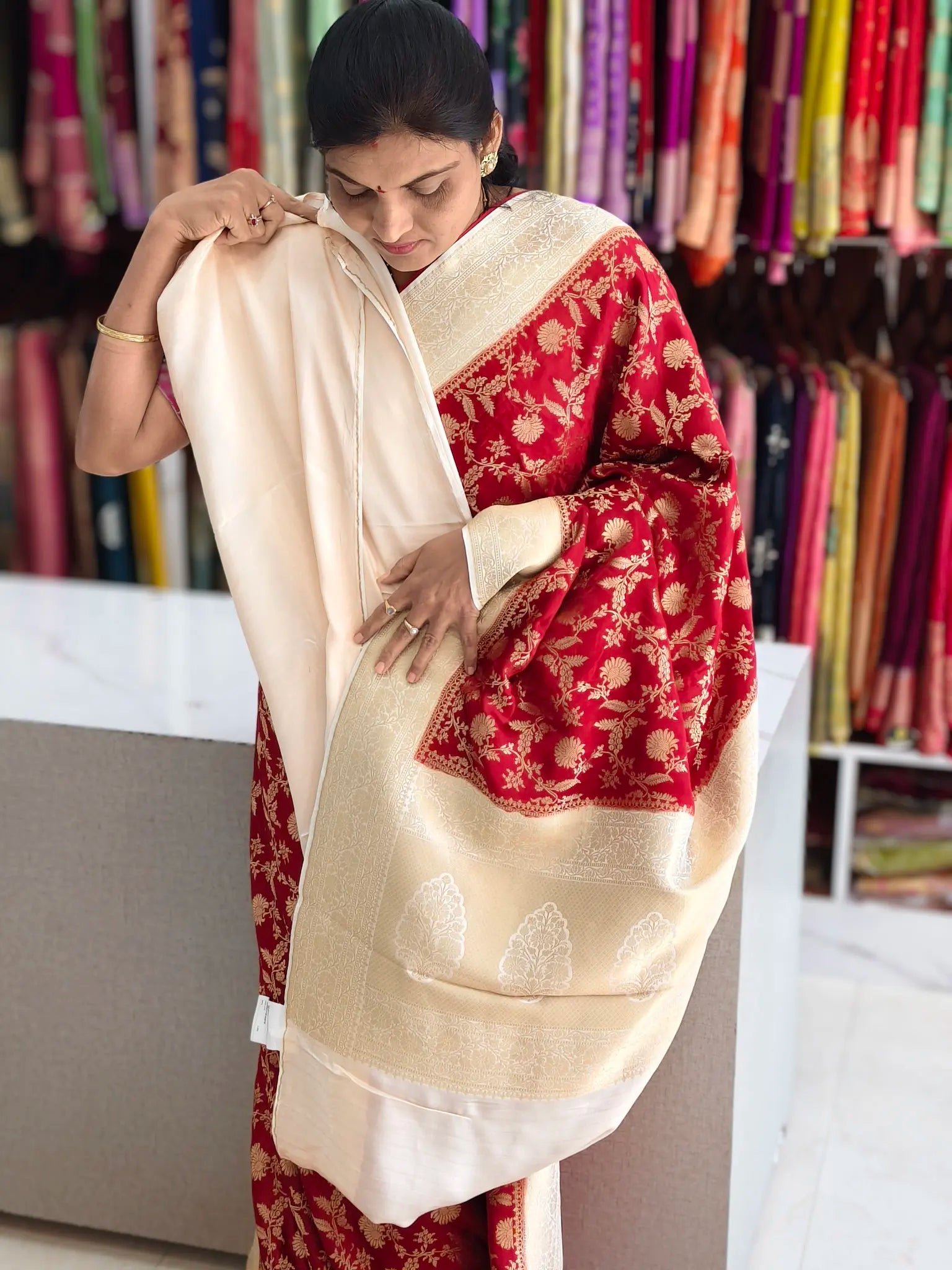 Satin Banarasi saree