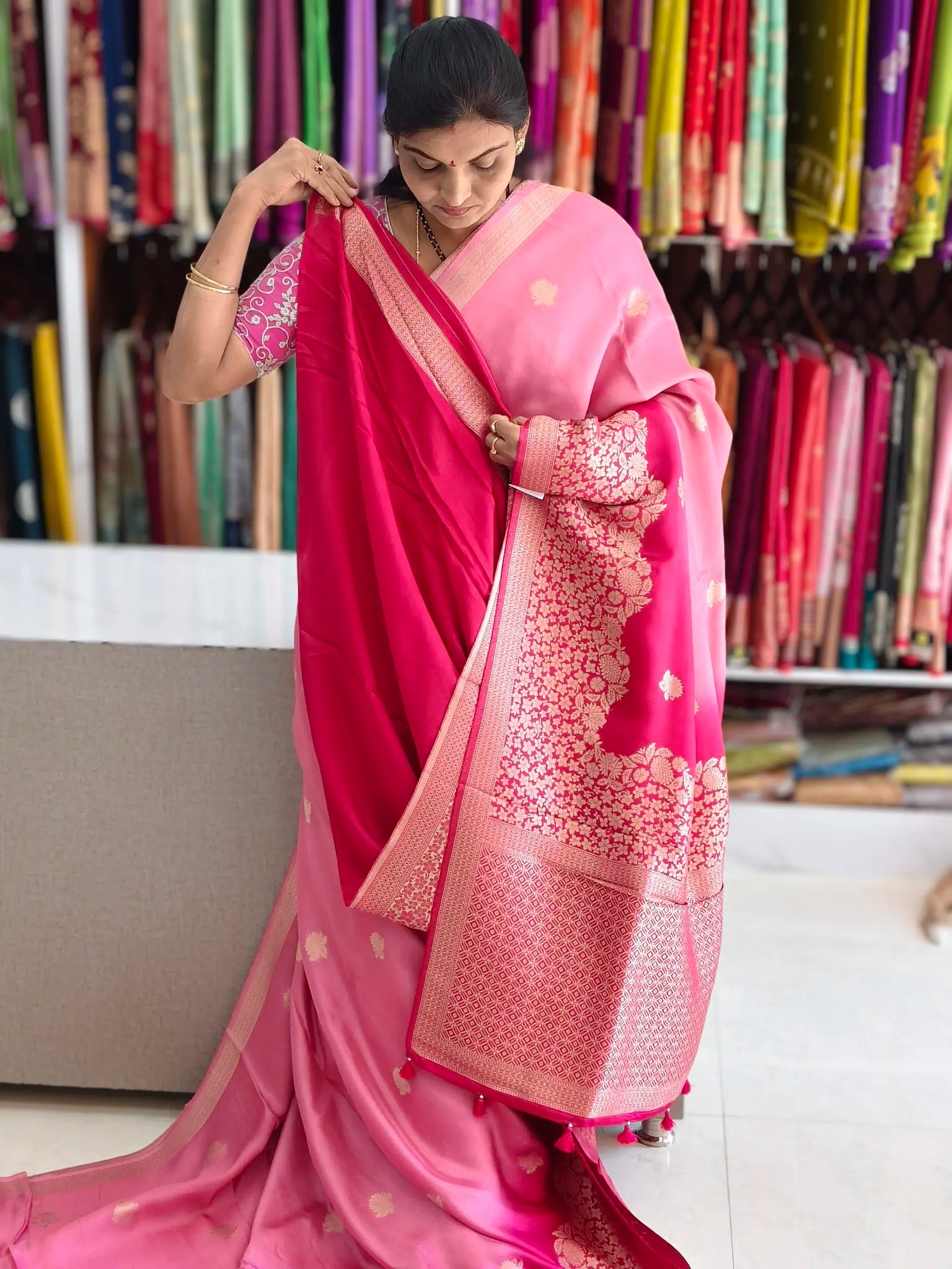 Viscose georgette saree