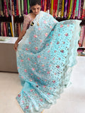 Kora Banarasi allover embroidery work saree