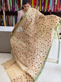 Tissue kota embroidery work saree