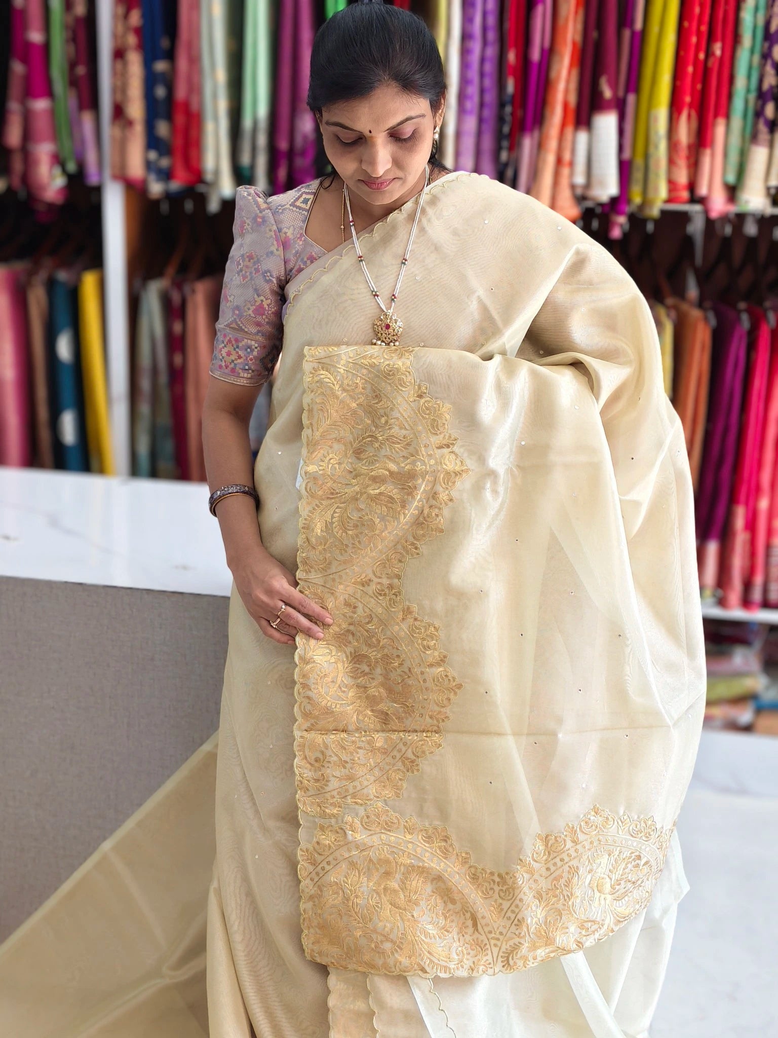 Tissue Kora saree