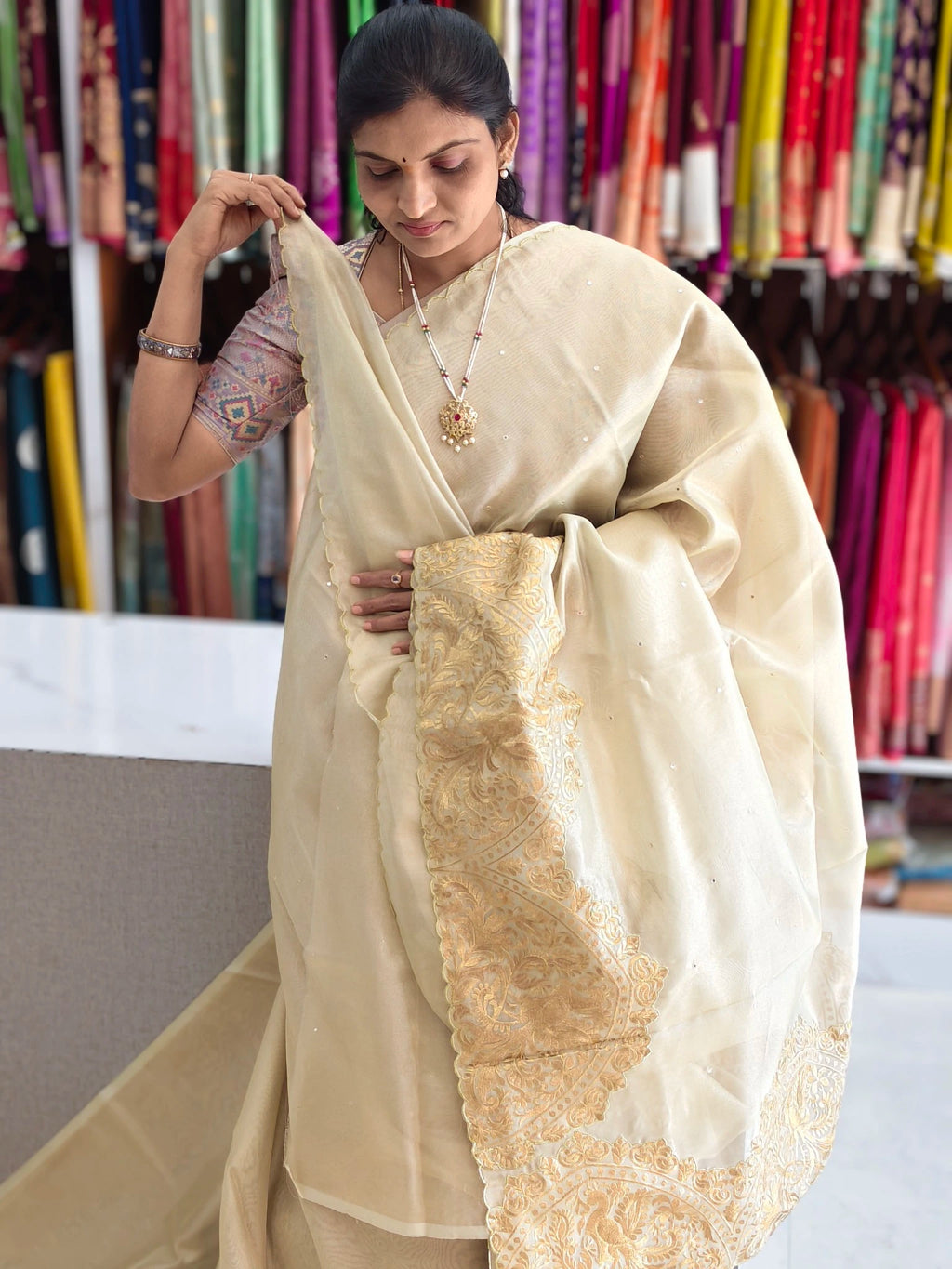 Tissue Kora saree
