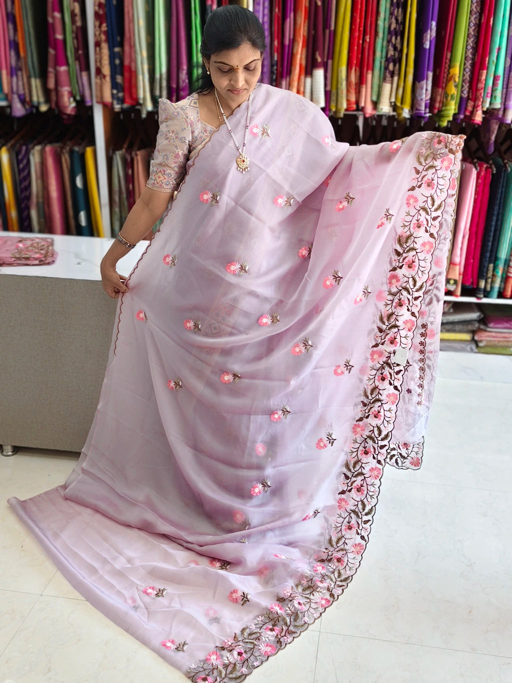 Soft organza saree