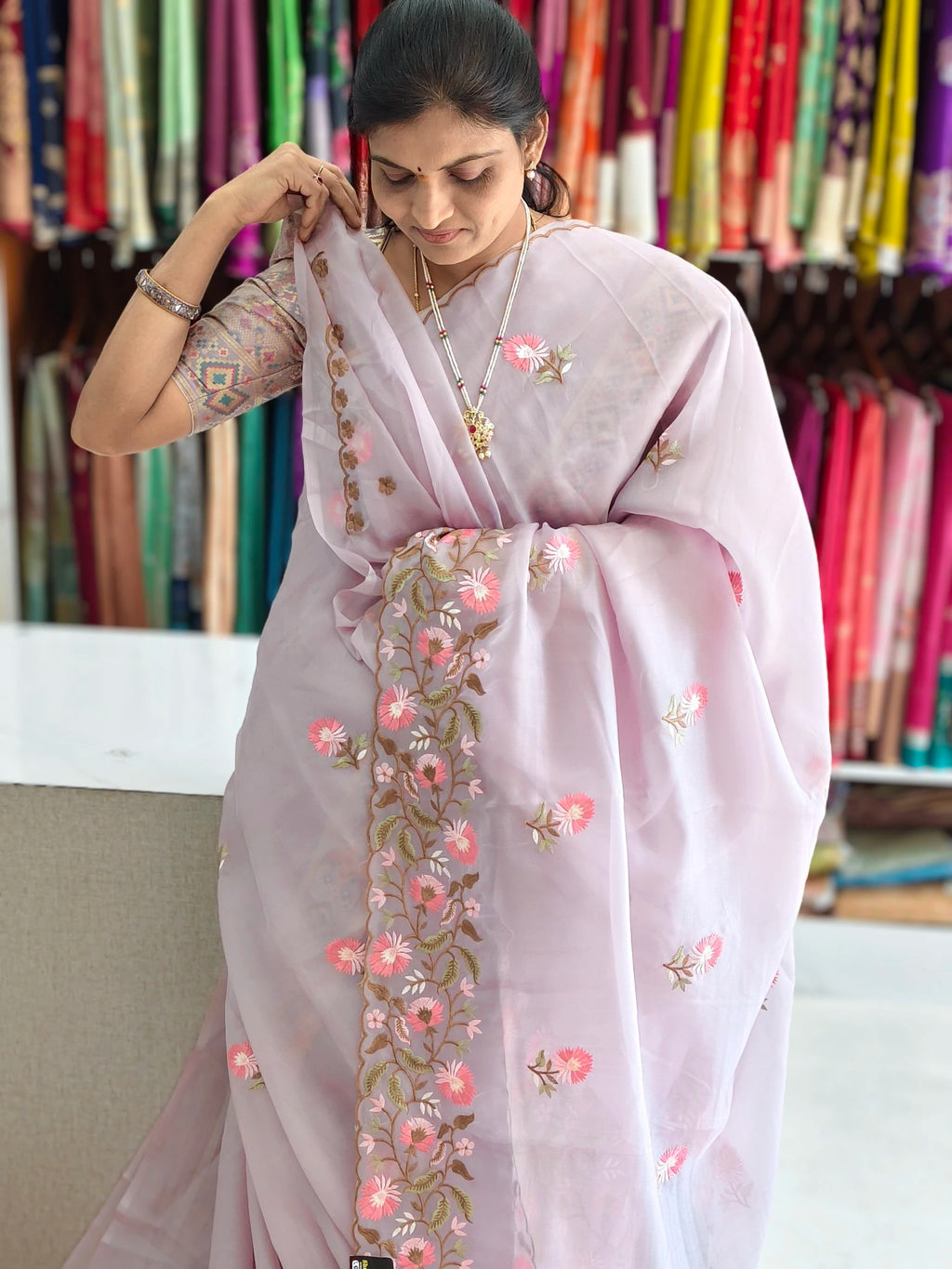 Soft organza saree