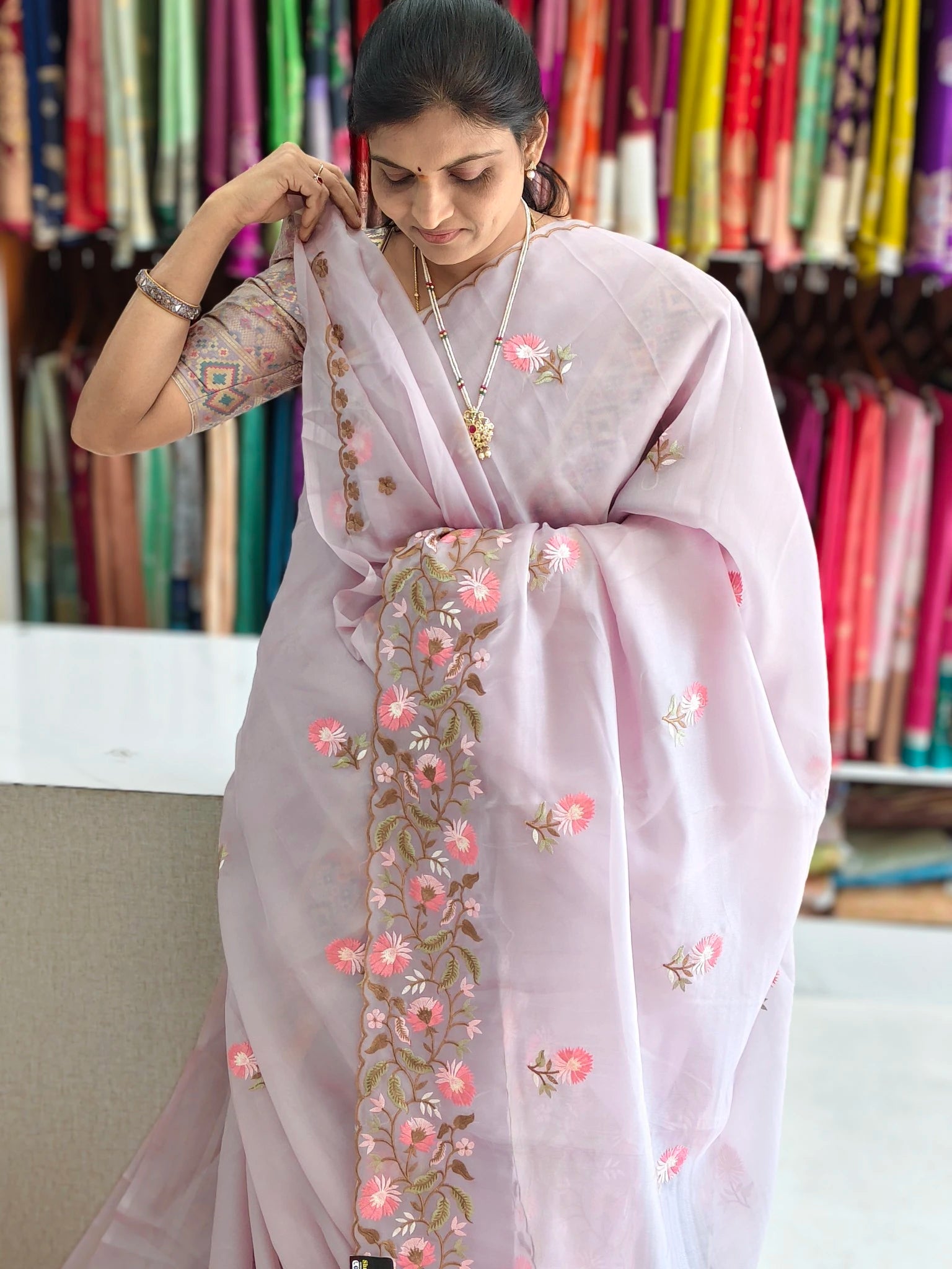 Soft organza saree
