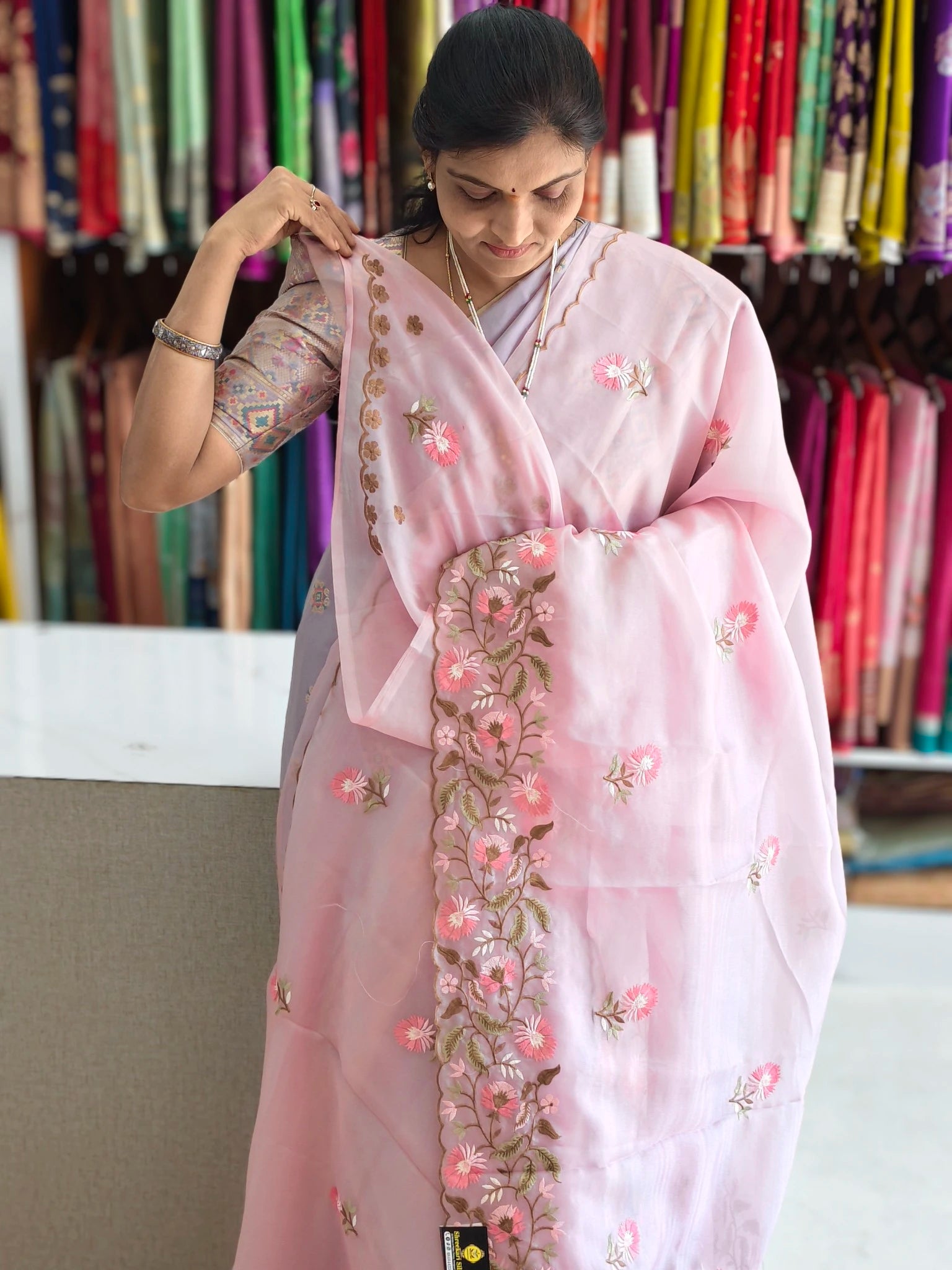 Soft organza saree