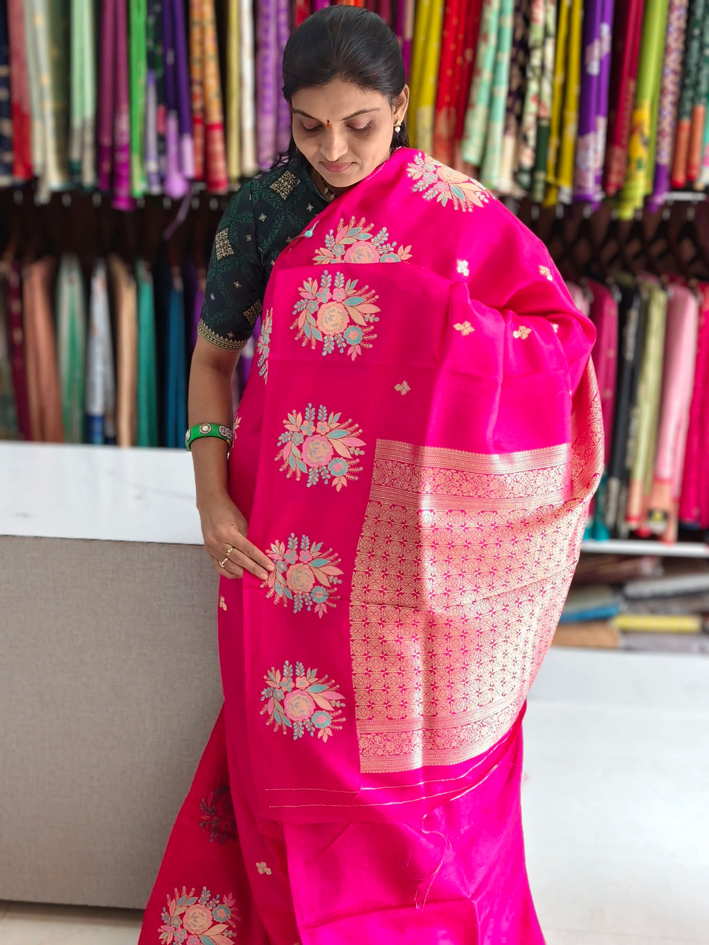 Tussar georgette saree