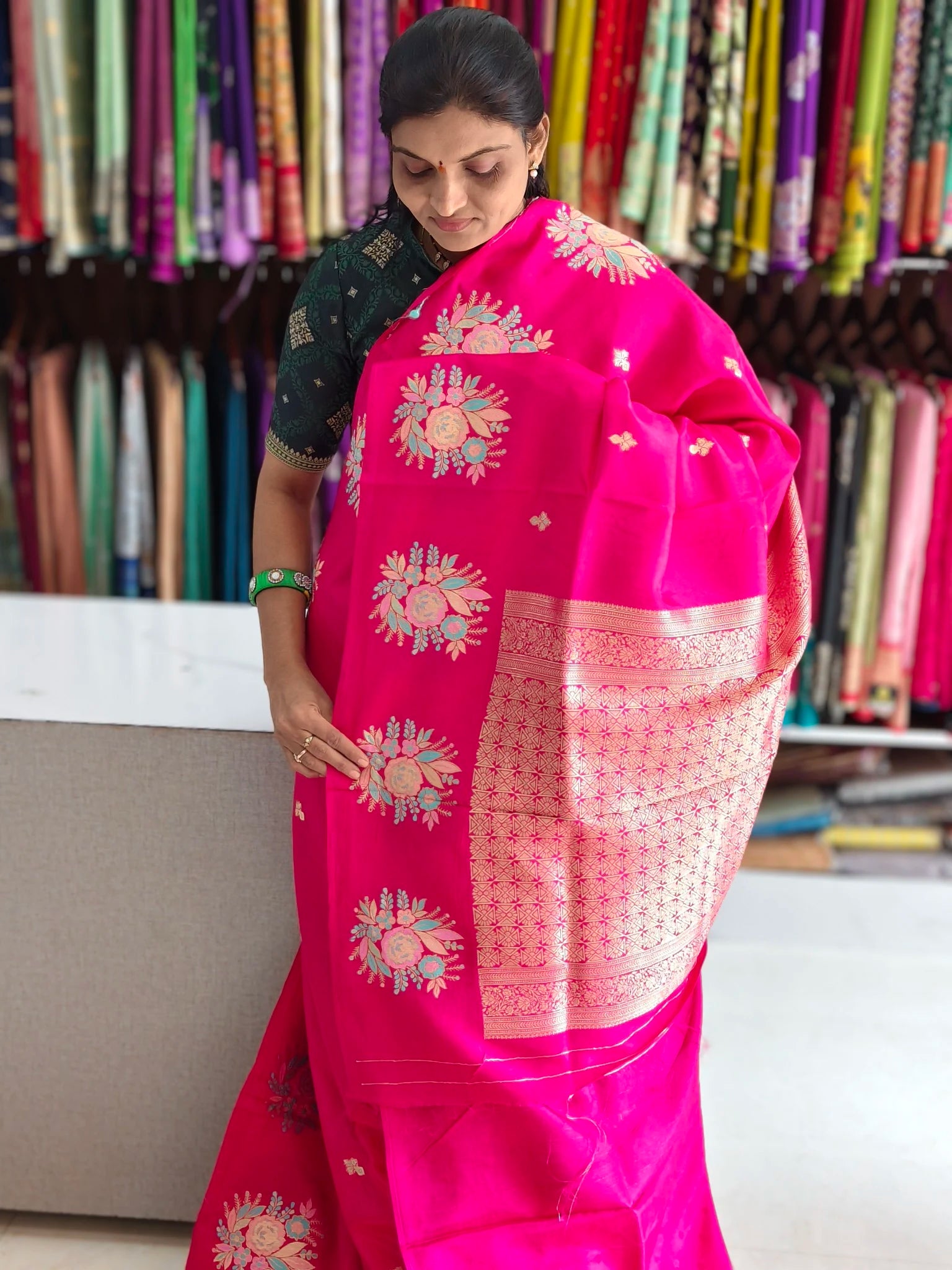 Tussar georgette saree