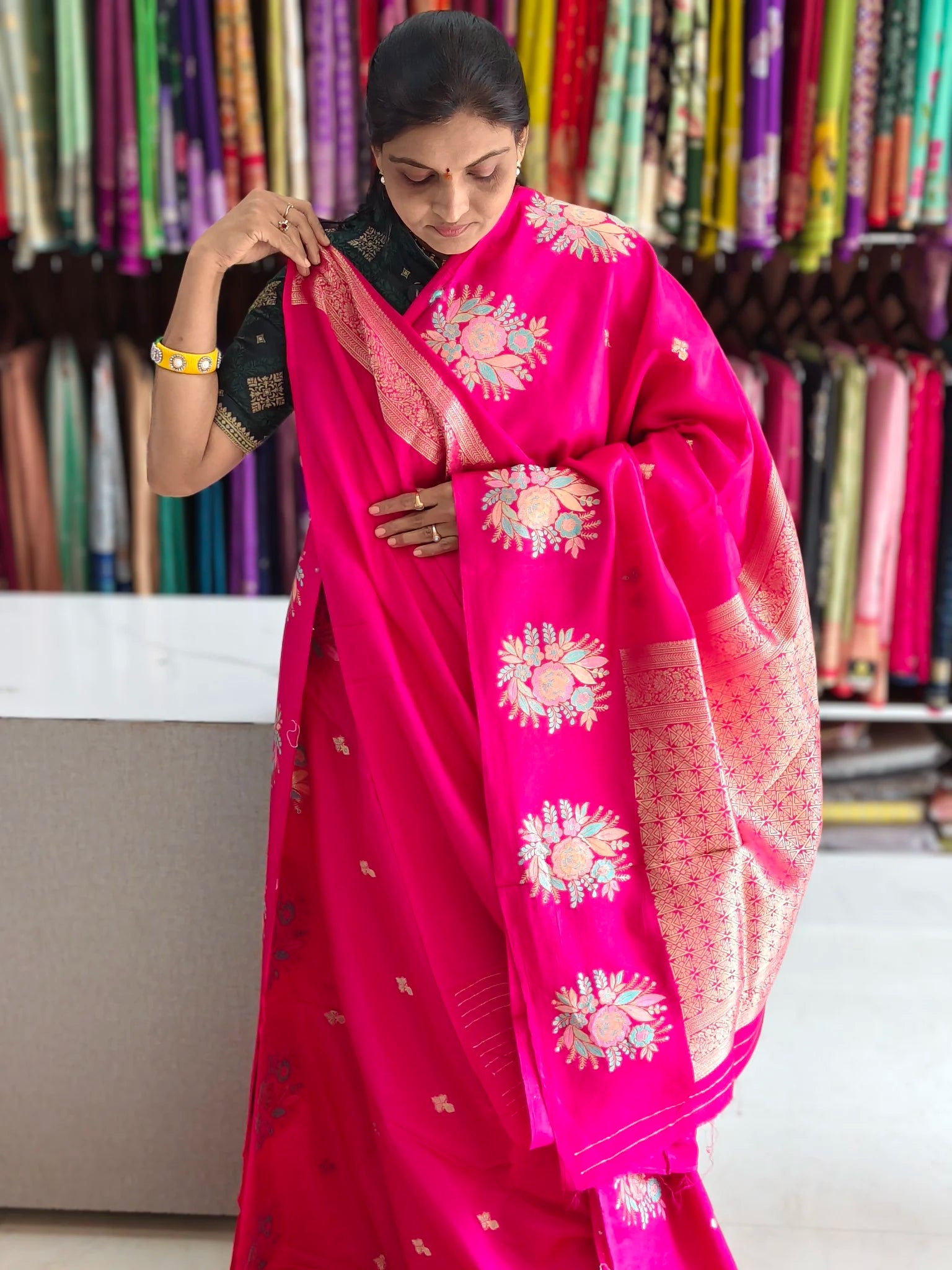 Tussar georgette saree