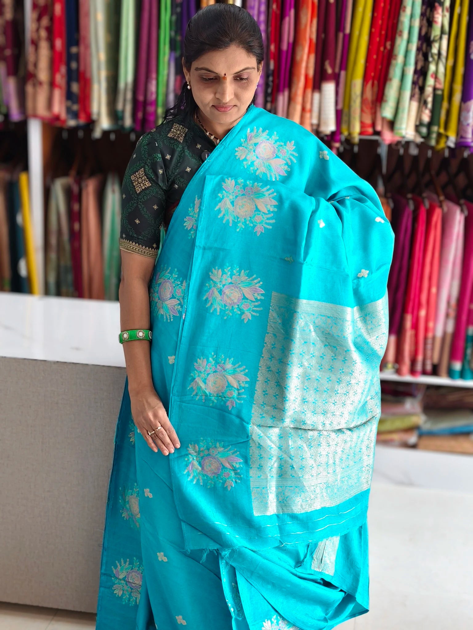 Tussar georgette saree