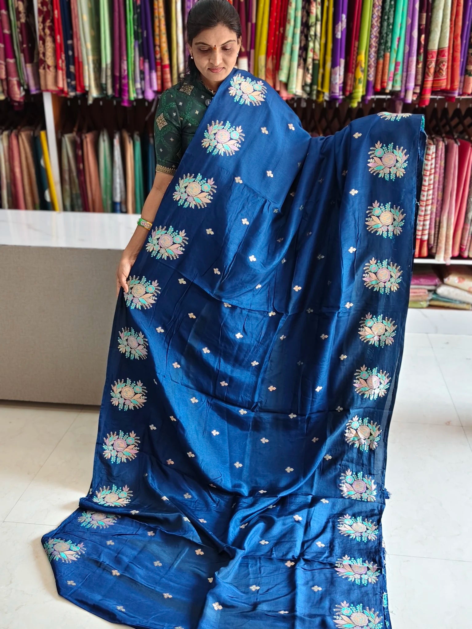 Tussar georgette saree