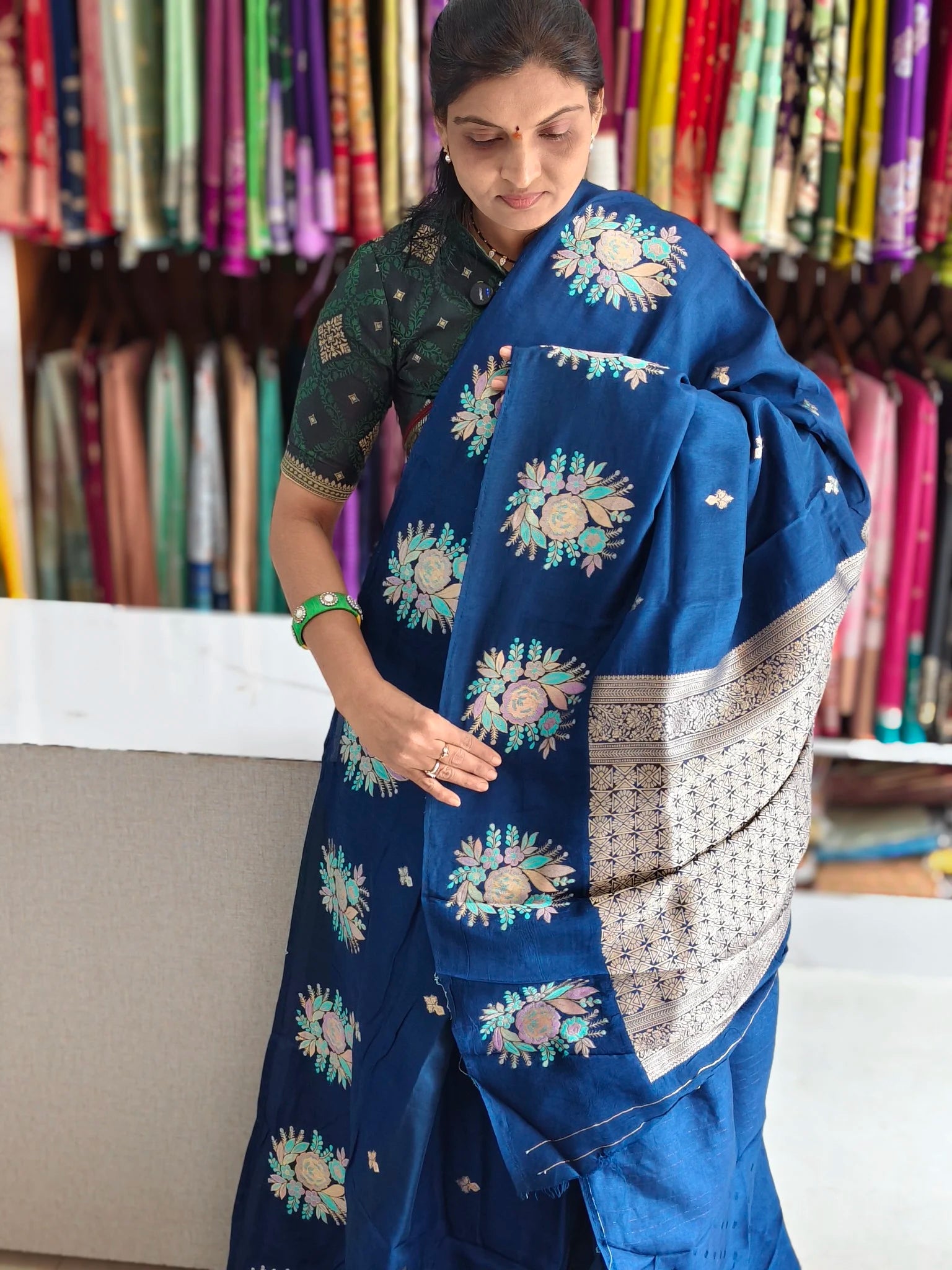 Tussar georgette saree