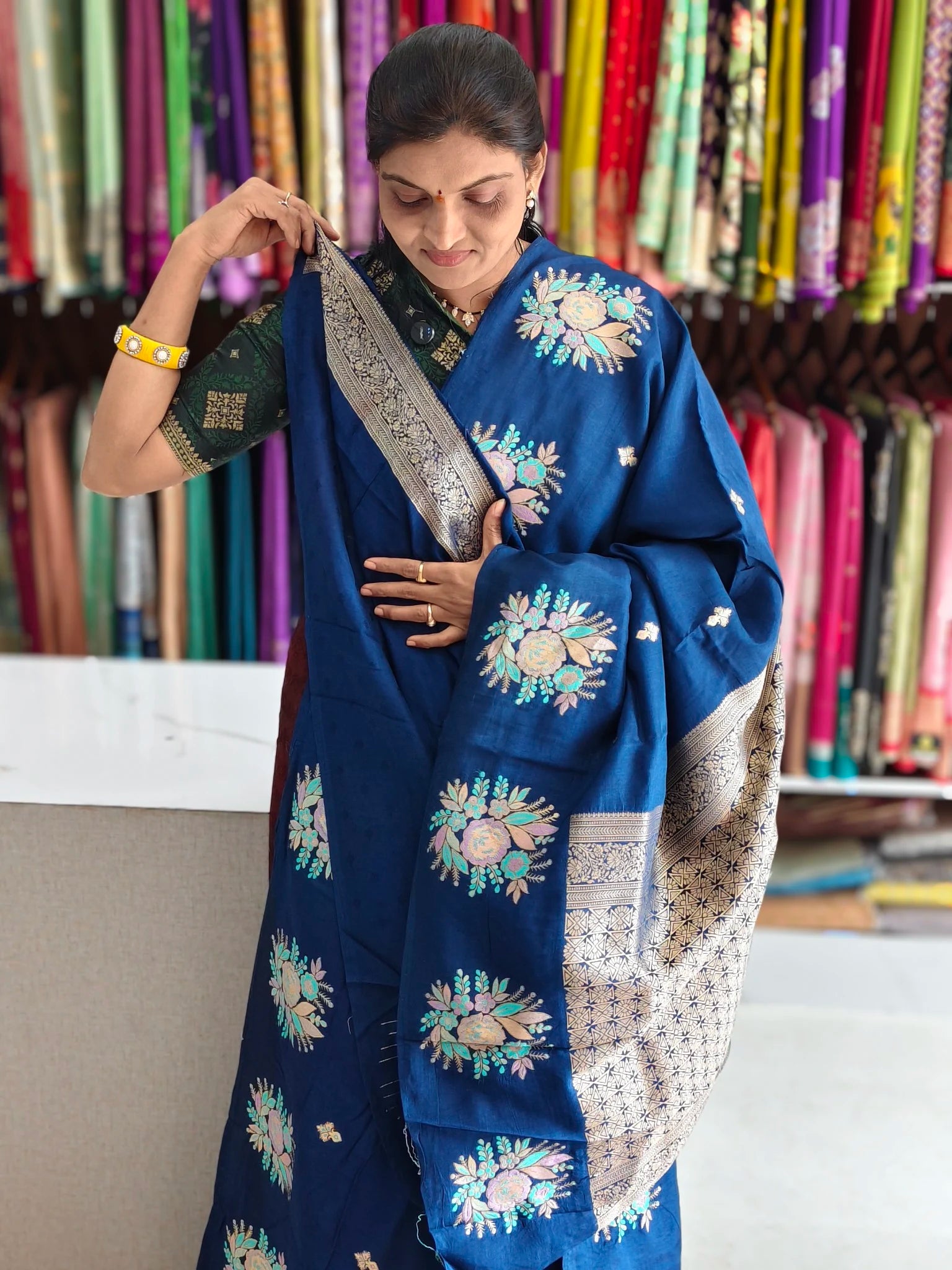 Tussar georgette saree