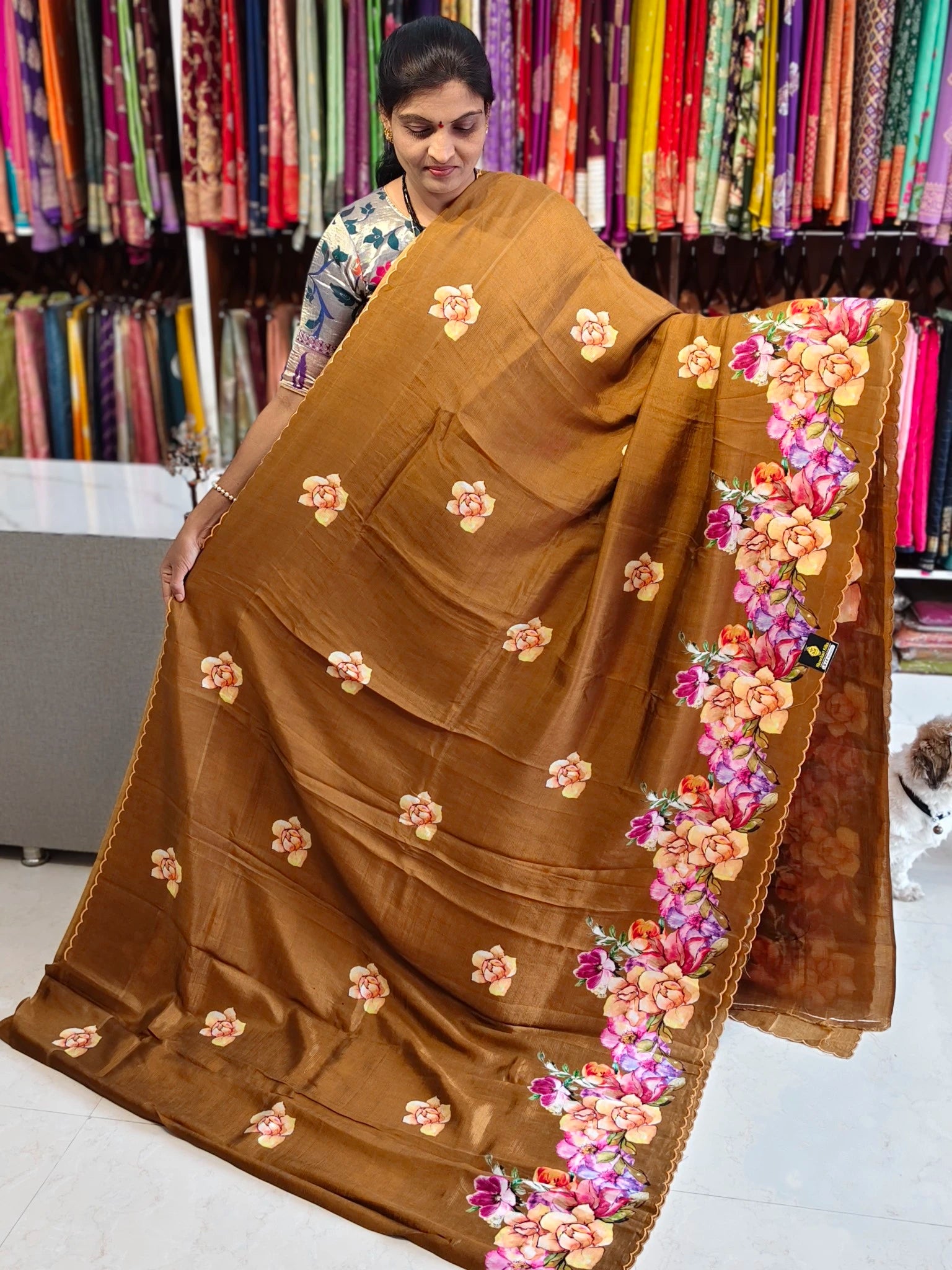 Mangalagiri hand digital print saree