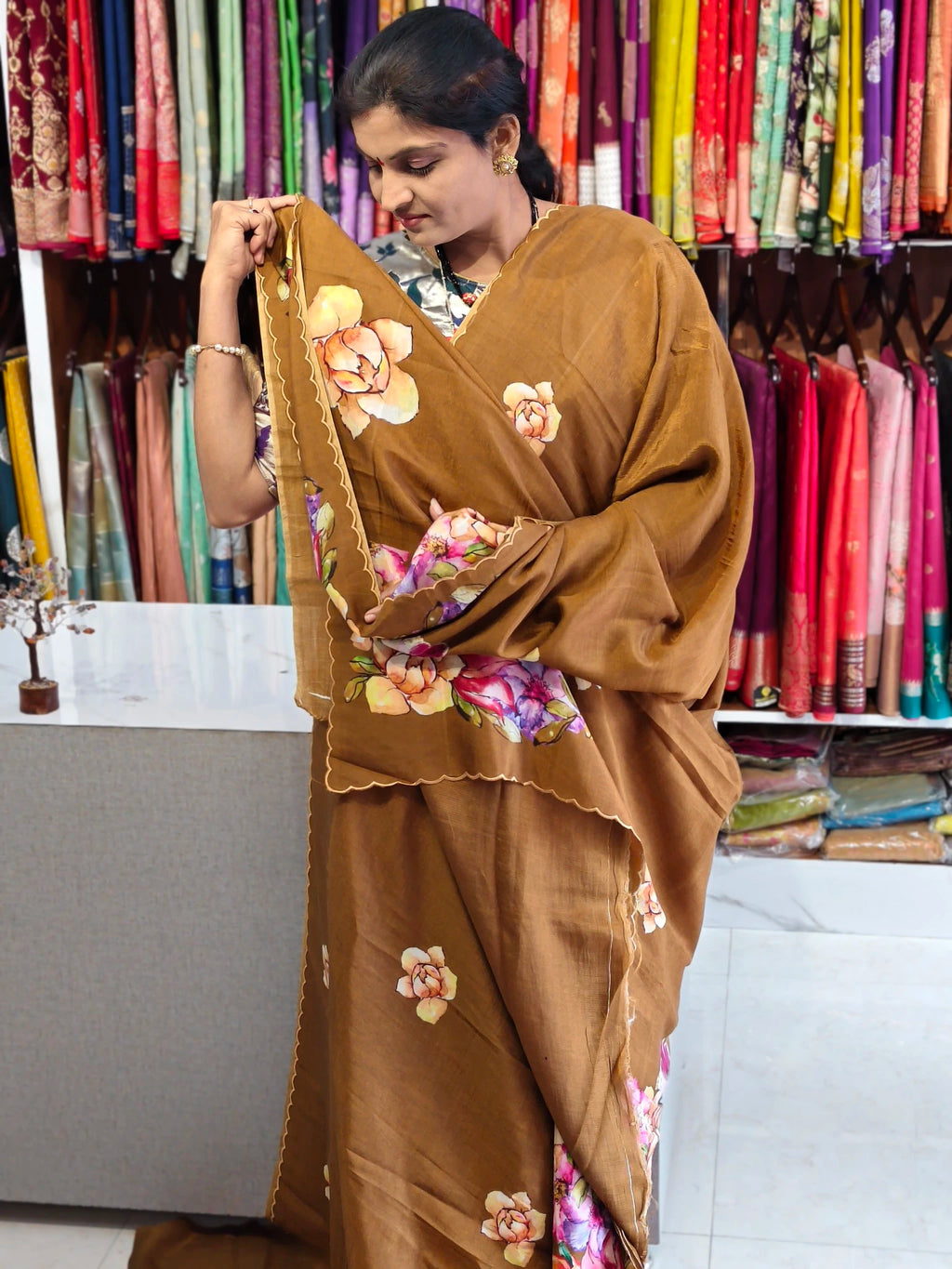 Mangalagiri hand digital print saree