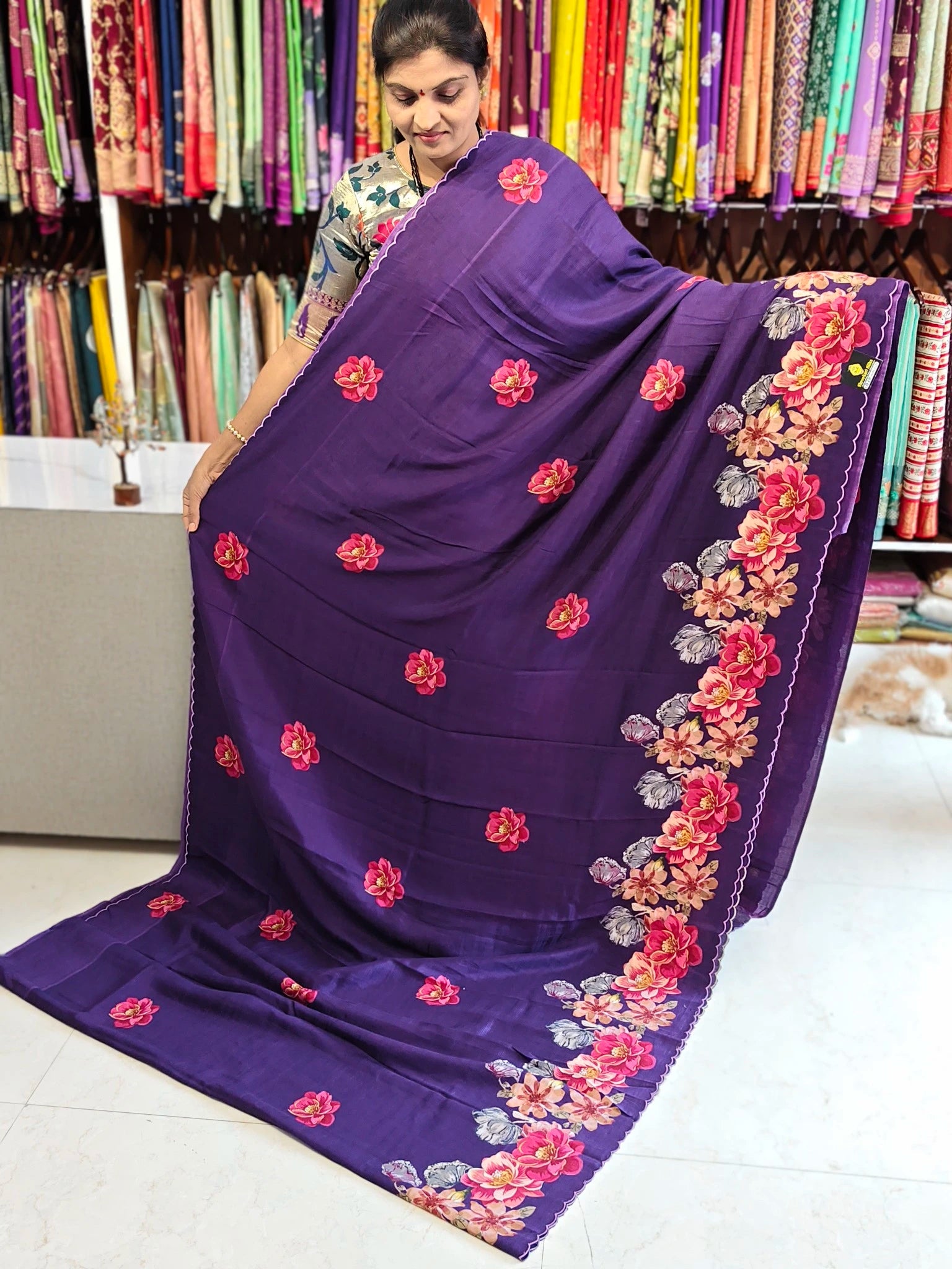 Mangalagiri hand digital print saree