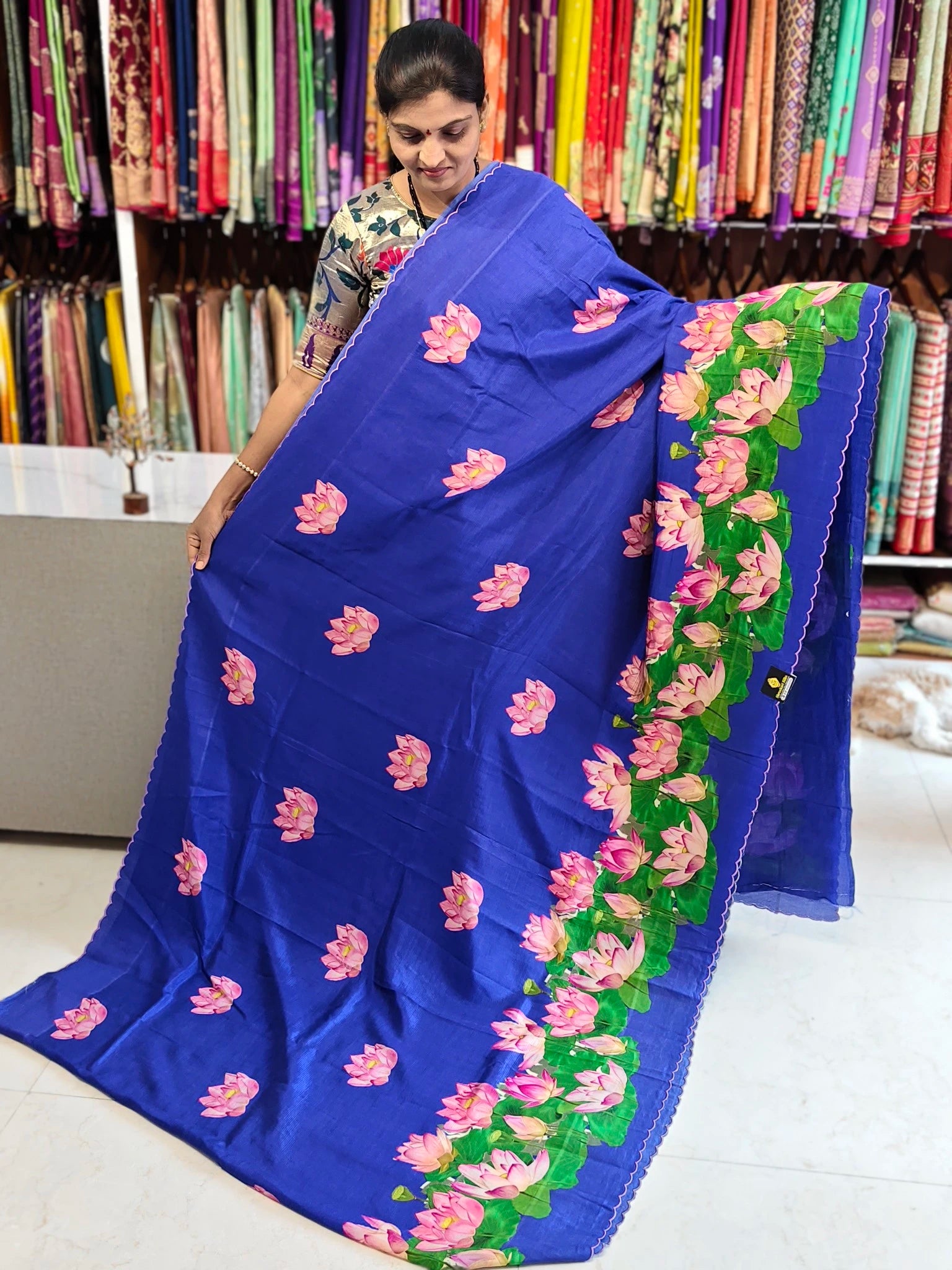 Mangalagiri hand digital print saree