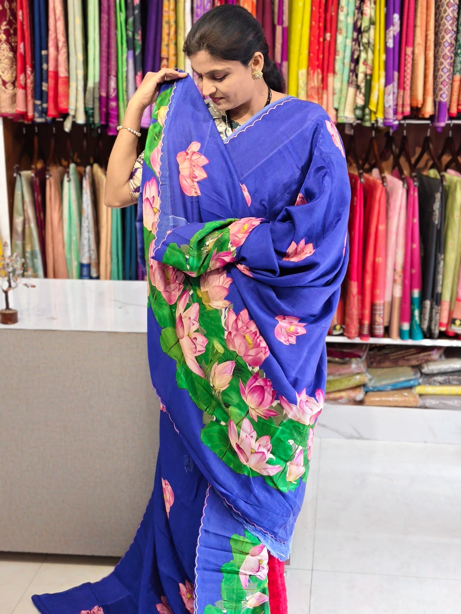 Mangalagiri hand digital print saree