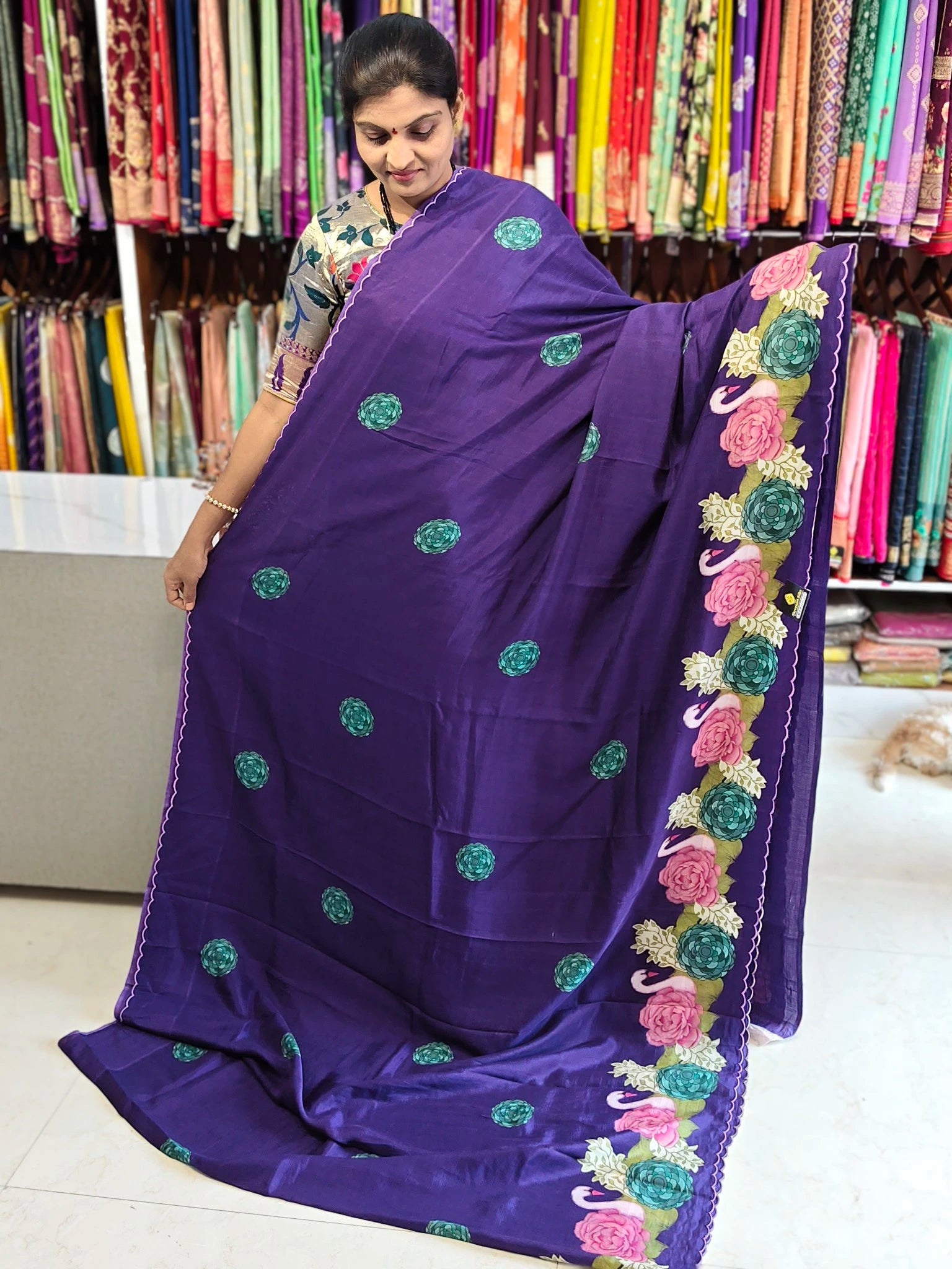 Mangalagiri hand digital print saree