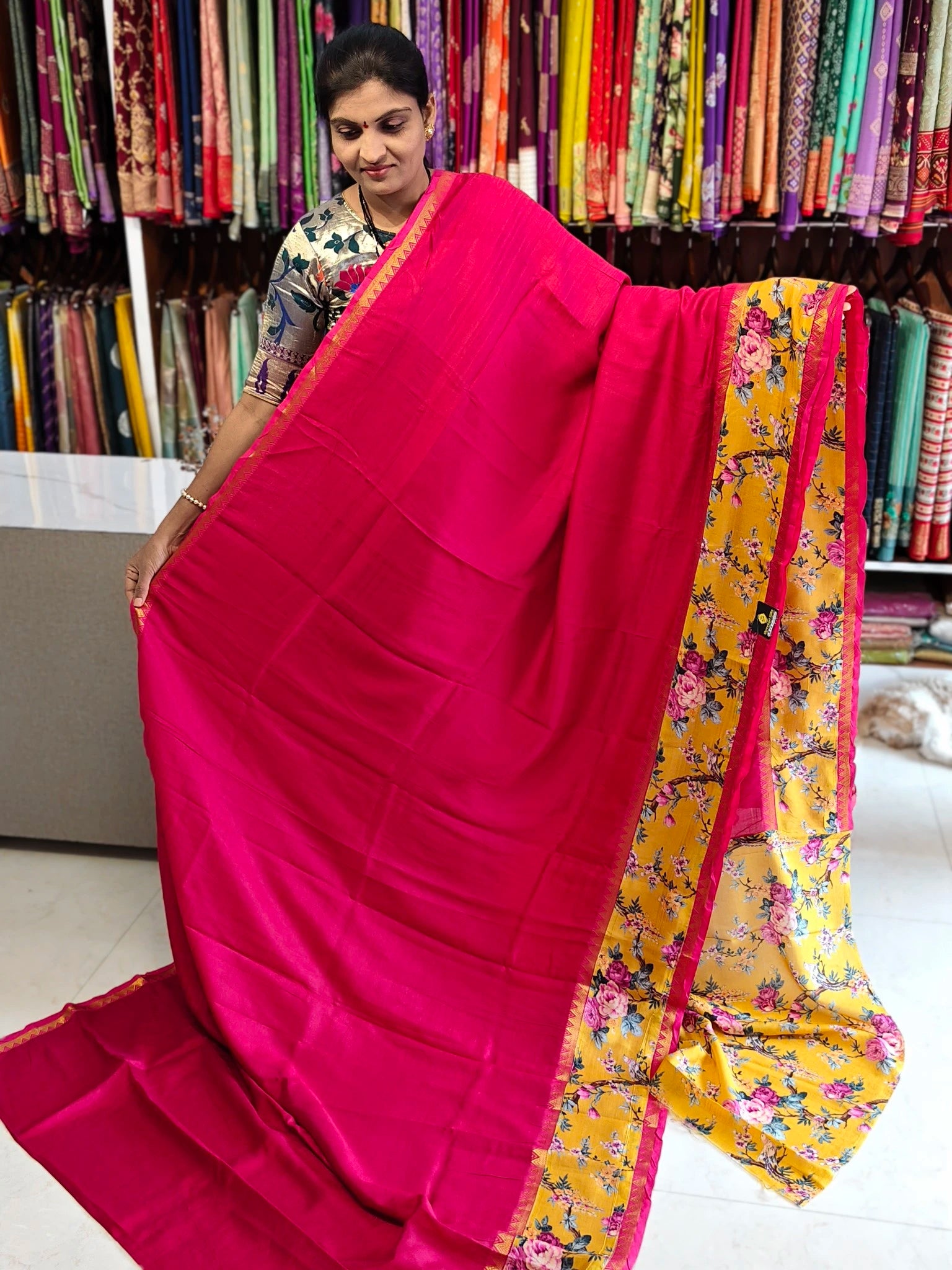 Mangalagiri hand digital print saree
