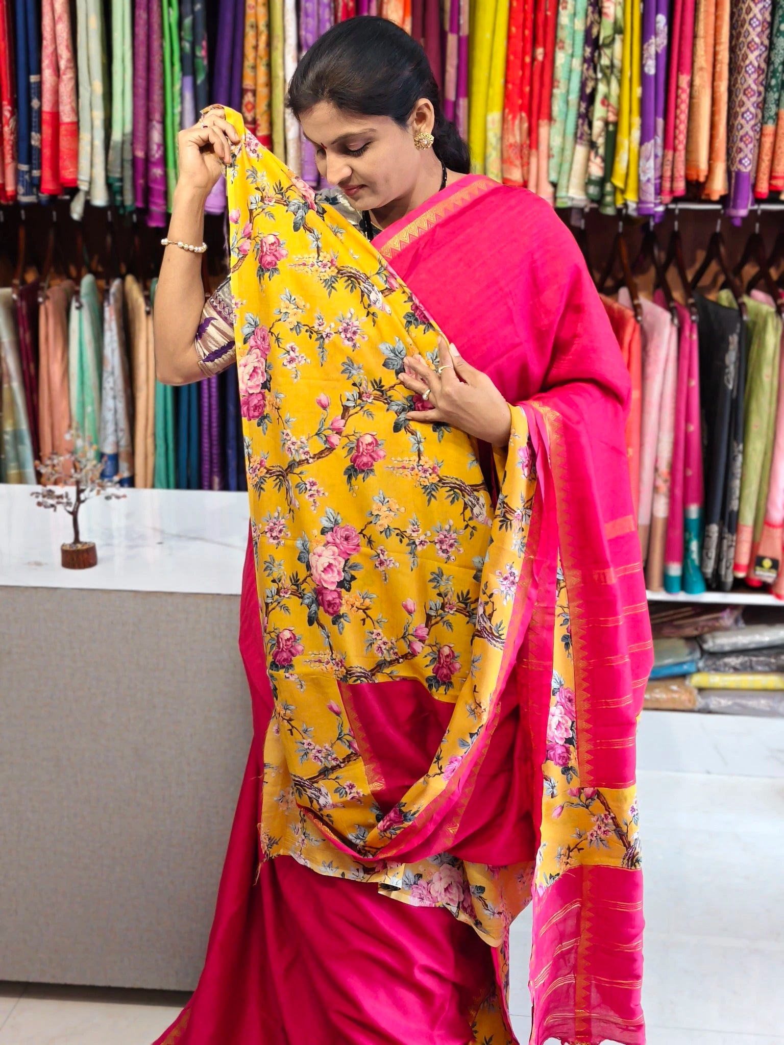 Mangalagiri hand digital print saree