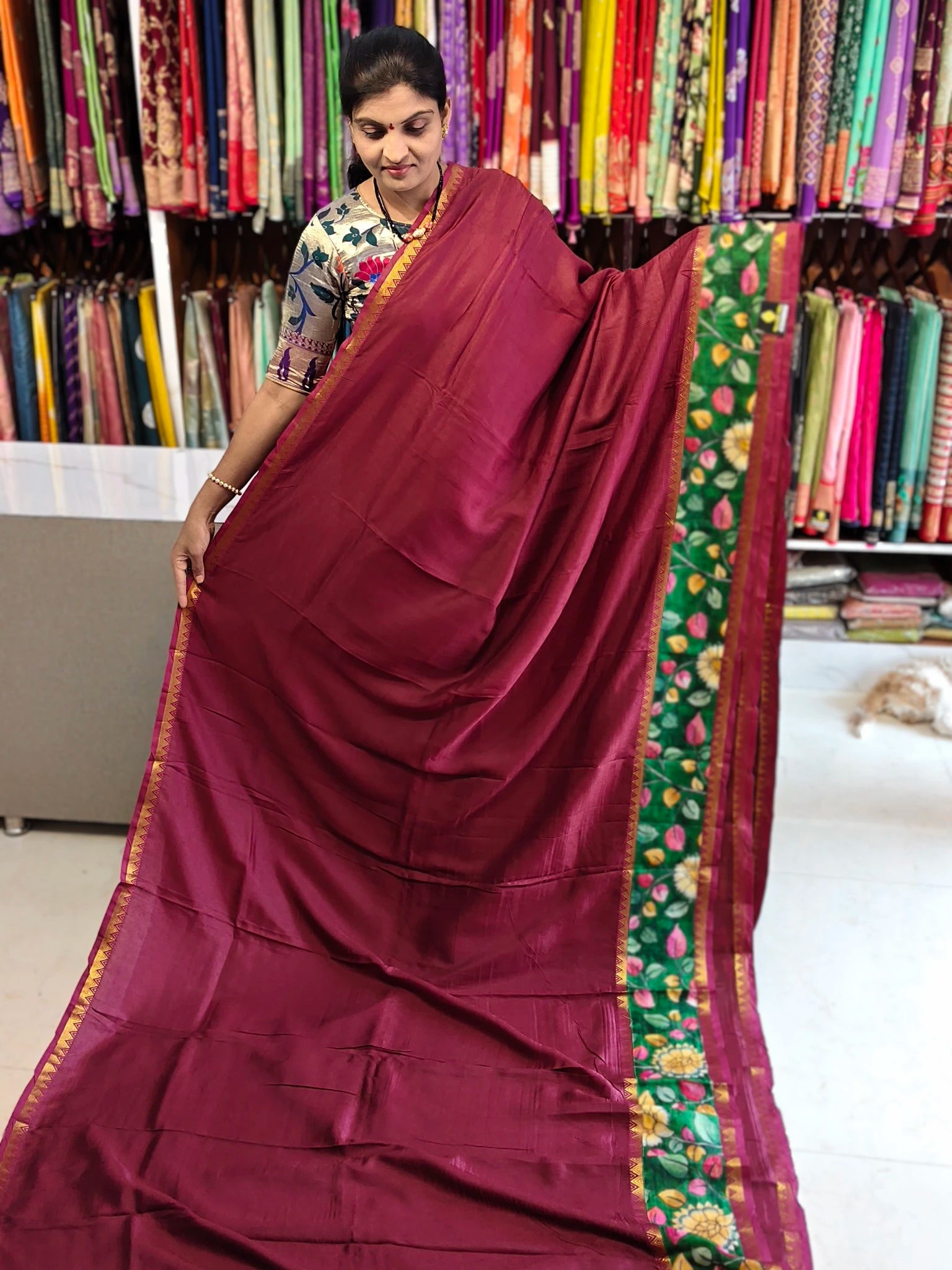 Mangalagiri hand digital print saree