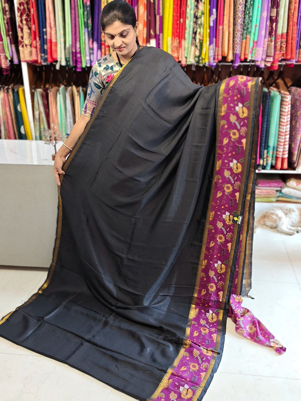 Mangalagiri hand digital print saree