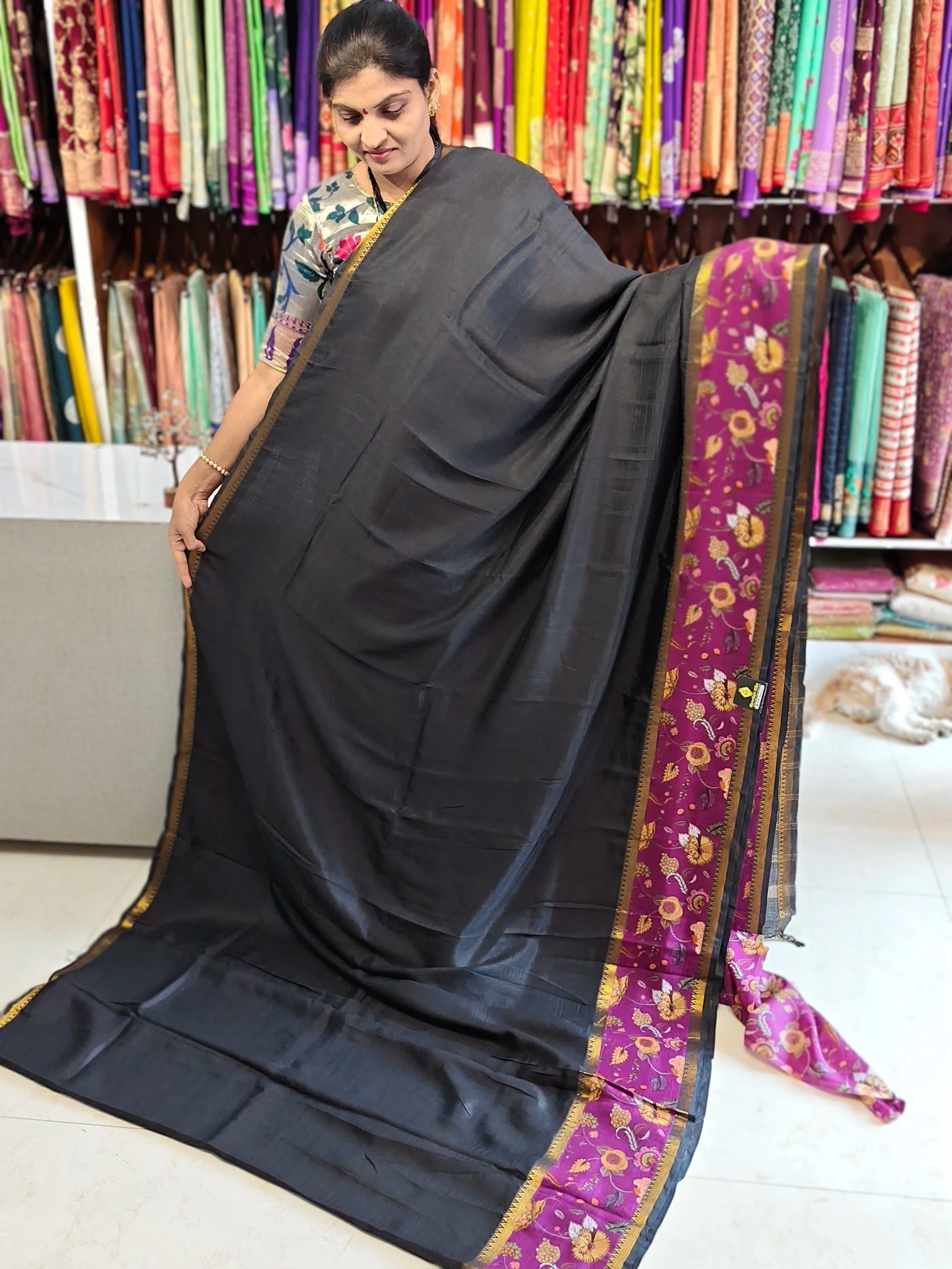 Mangalagiri hand digital print saree