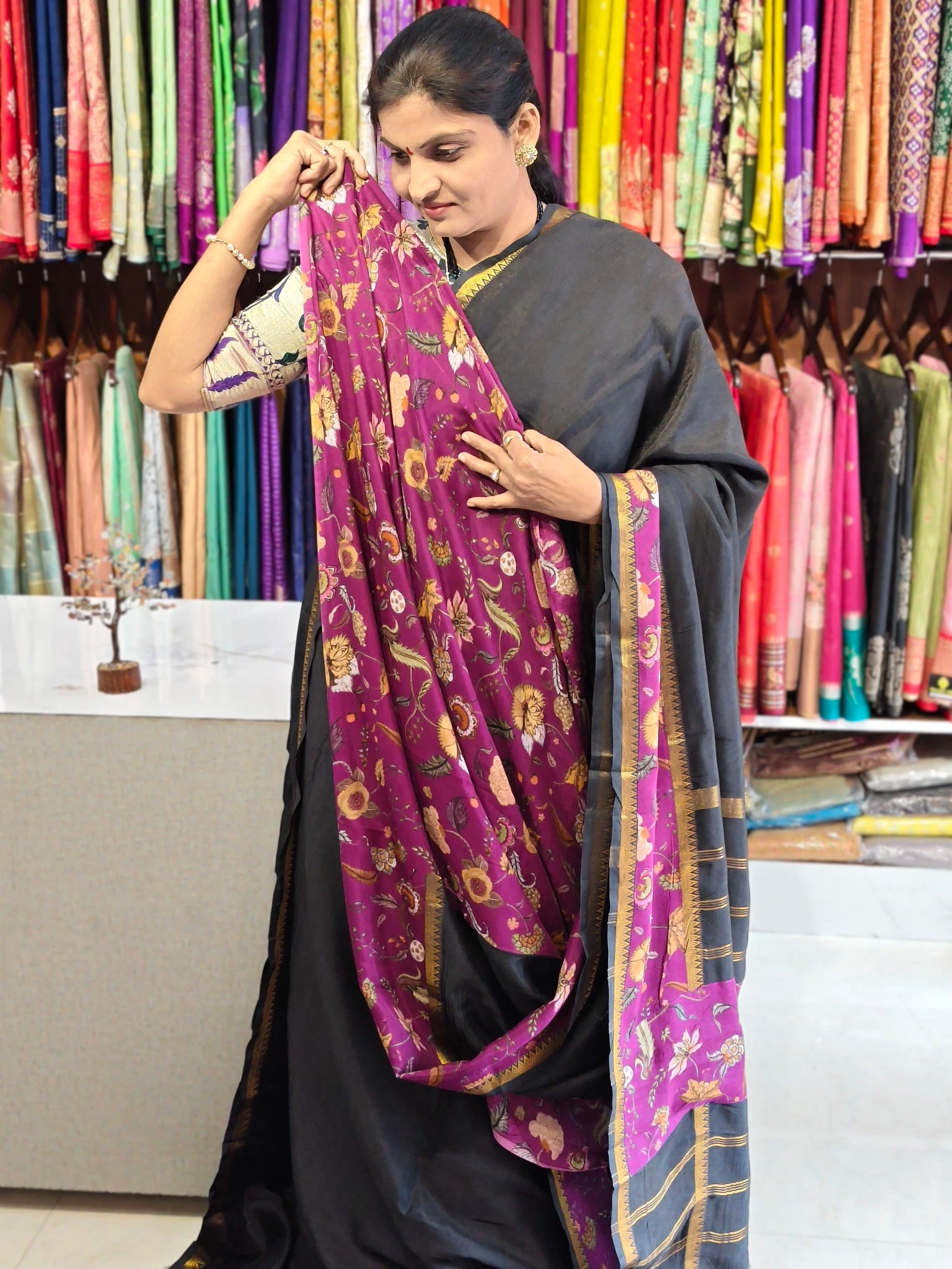 Mangalagiri hand digital print saree