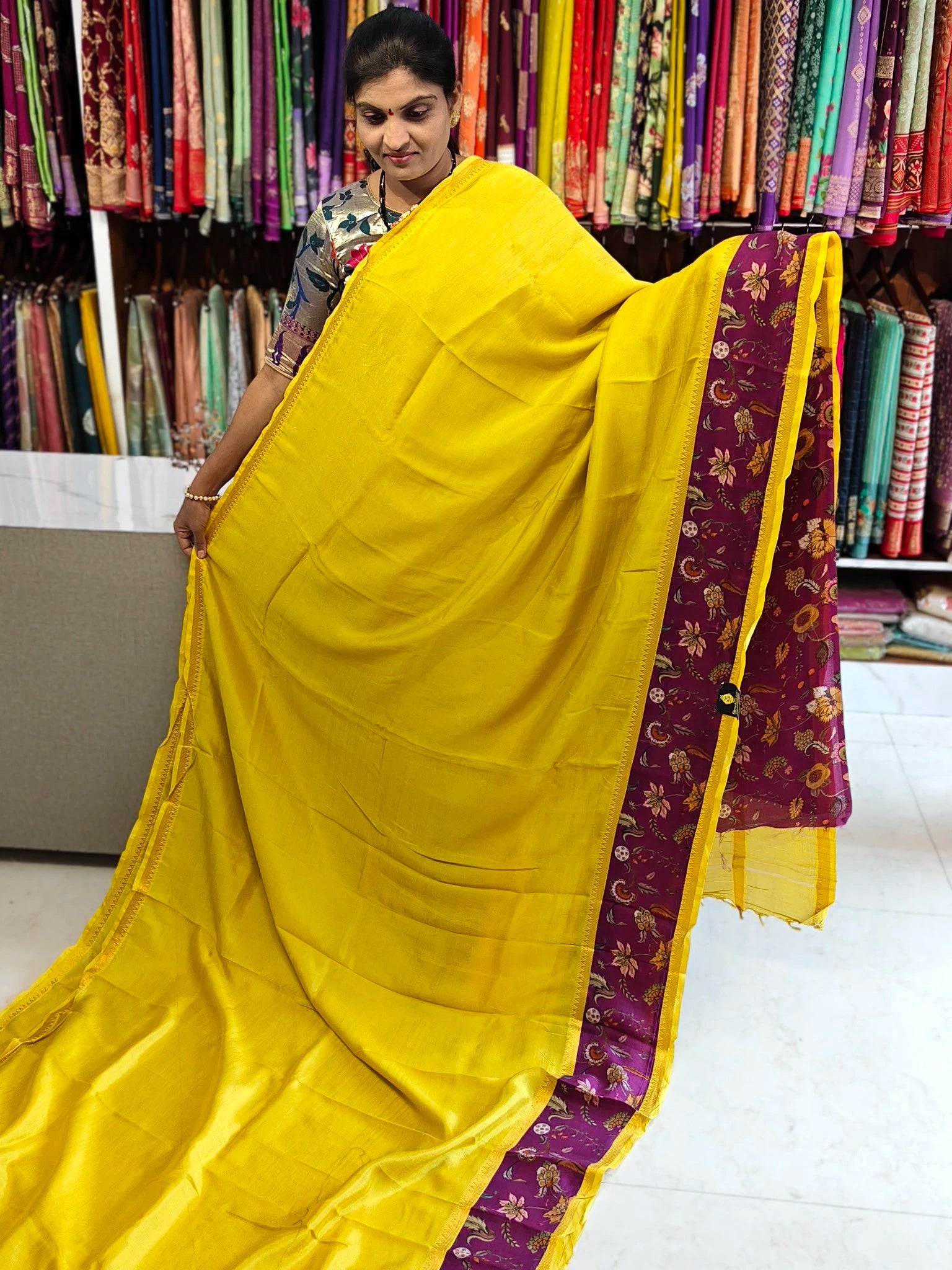 Mangalagiri hand digital print saree