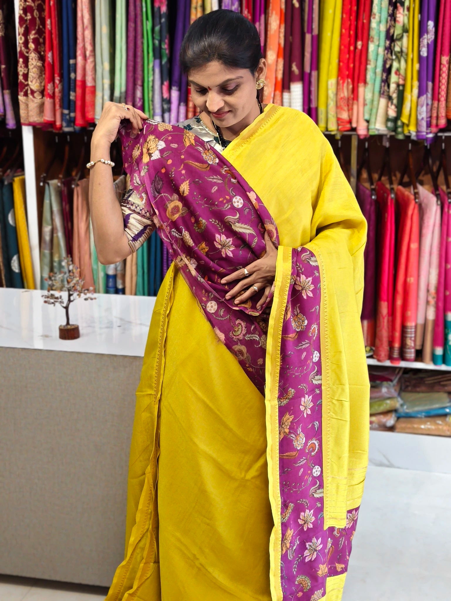 Mangalagiri hand digital print saree